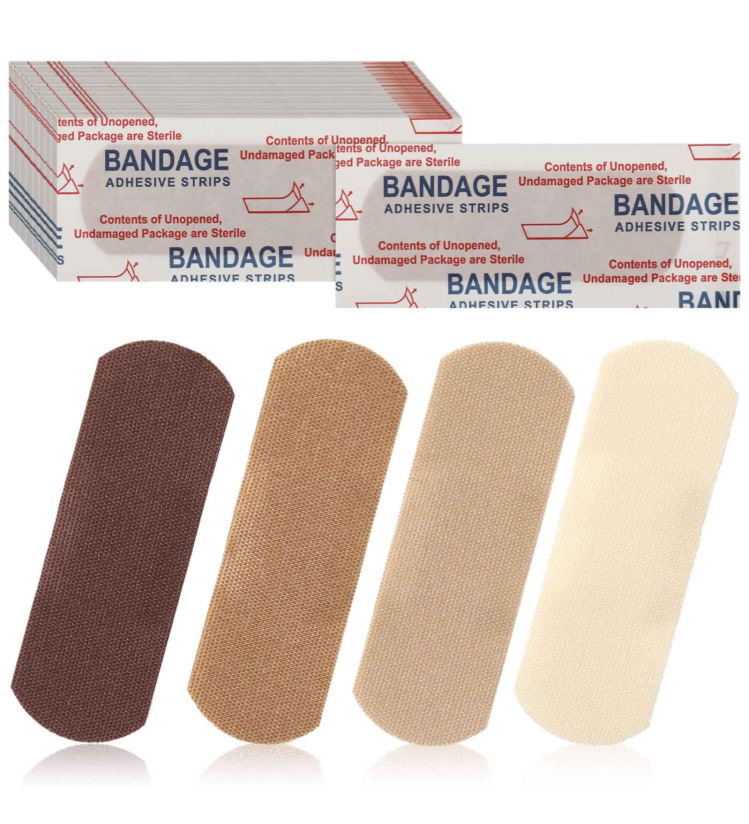 200 Count Skin Tone Flexible Fabric Adhesive Bandages for Wound Care - Multicolor First Aid Bandages for Cuts, Scrapes, and Scratches - Buy Online on GoSupps.com