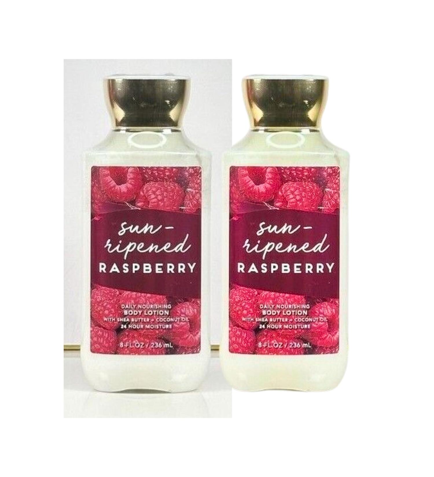 Bath & Body Works Body Lotion Pack of 2 8oz Each (Sun-Ripened Raspberry)