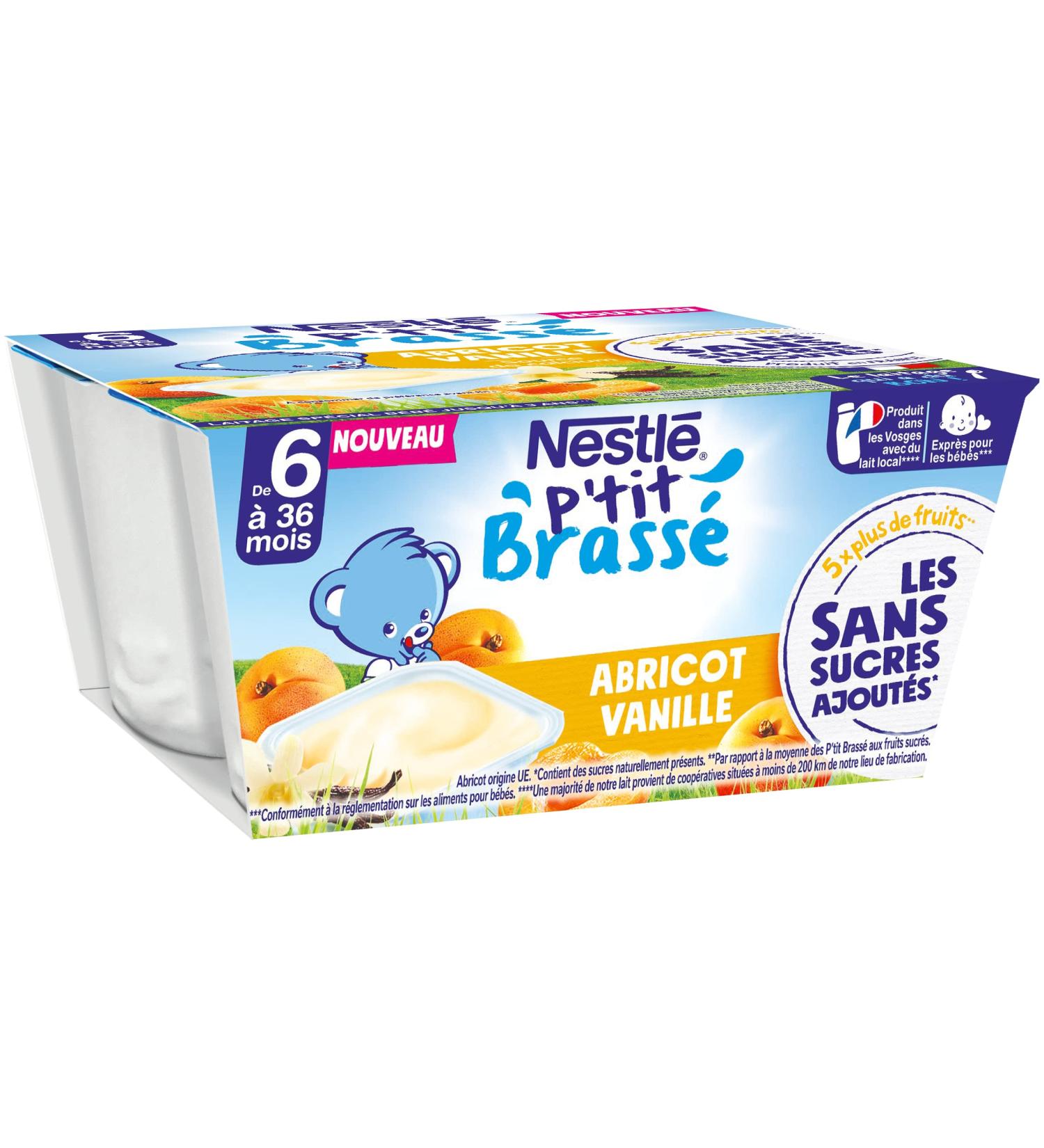 Nestl B b - P'tit brewed Apricot Vanilla without added sugars - from 6 months - 4 x 90 g - Buy Online on GoSupps.com