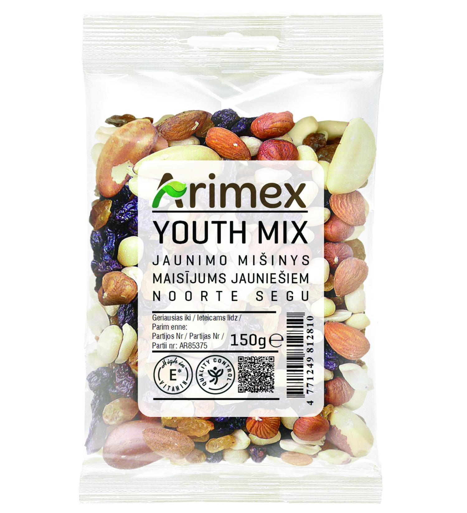 Arimex ARIMEX Young Nut and Dried Fruit Mix with Peanuts Almonds Hazelnuts Sultana and Golden Raisins 150 g