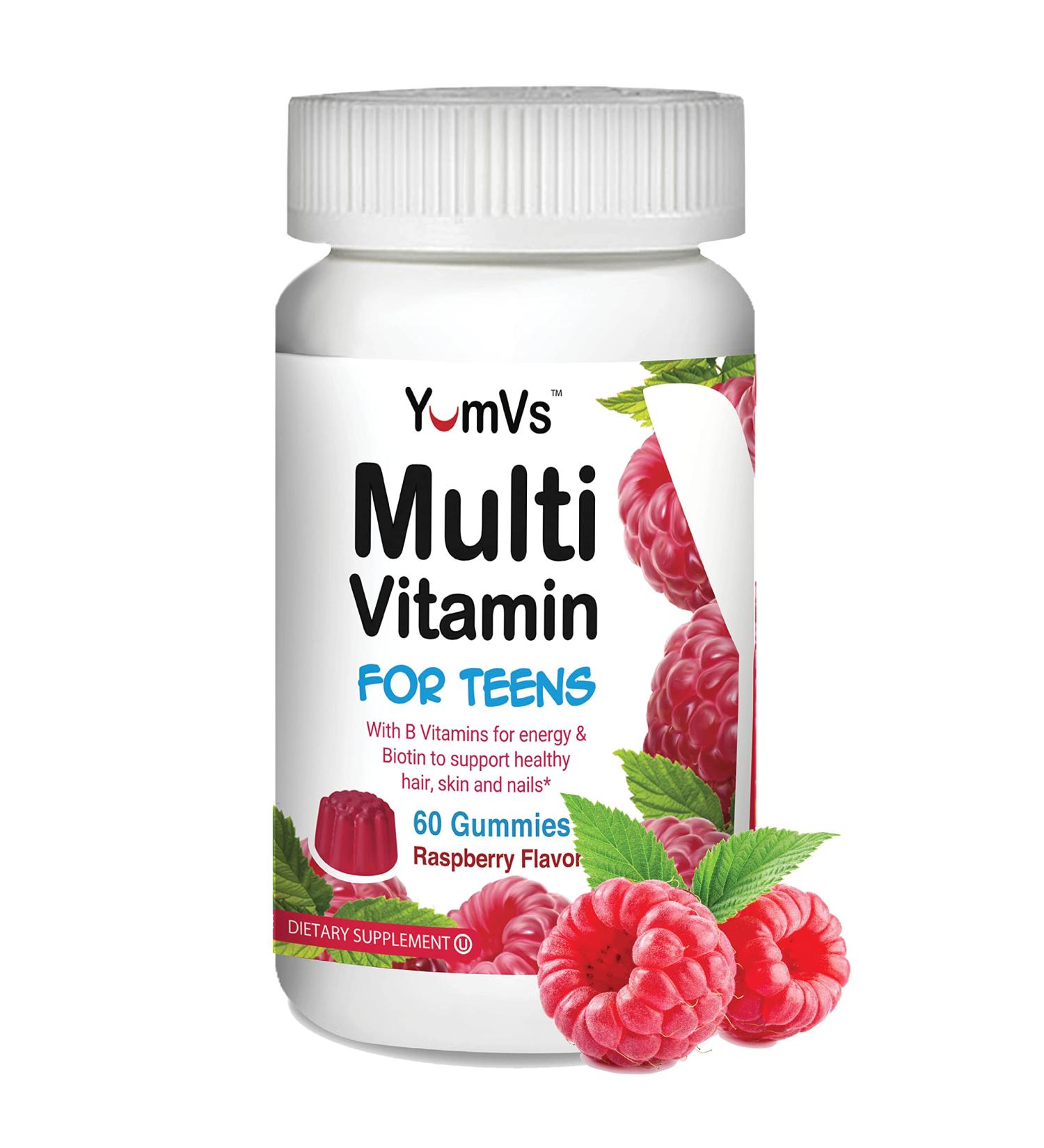 YumVee Raspberry Multivitamins for Teens | 60 Jellies - Essential Nutrients - Buy Online on GoSupps.com