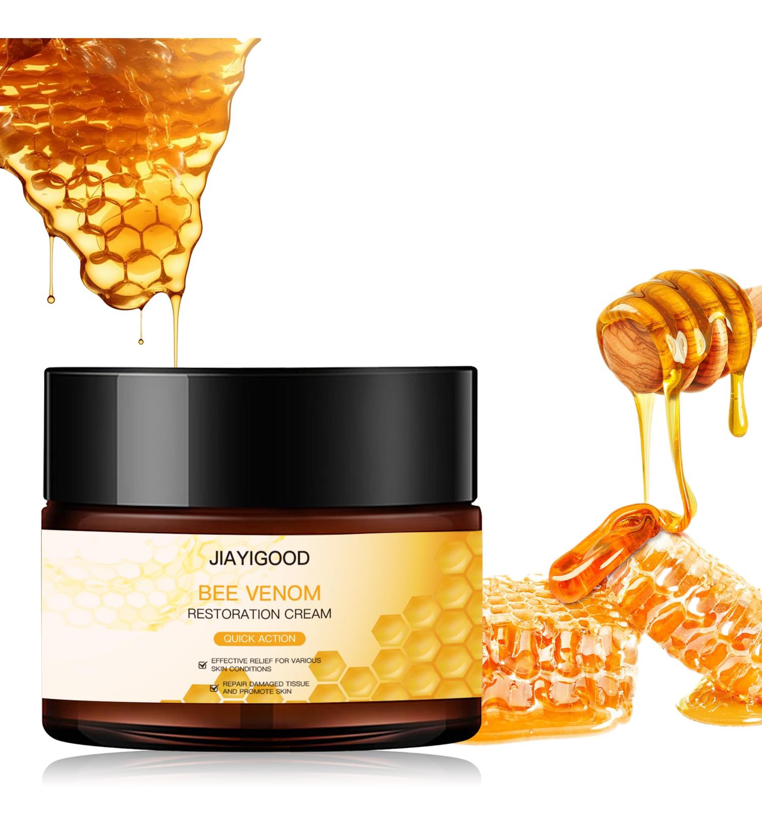 JIAYIGOOD Bee Venom Anti-Aging Face Cream Collagen Boosting Wrinkle Reducing & Skin Firming Treatment 3.5 Oz Gentle for All Skin Types Improves Texture & Hydration - Buy Online on GoSupps.com