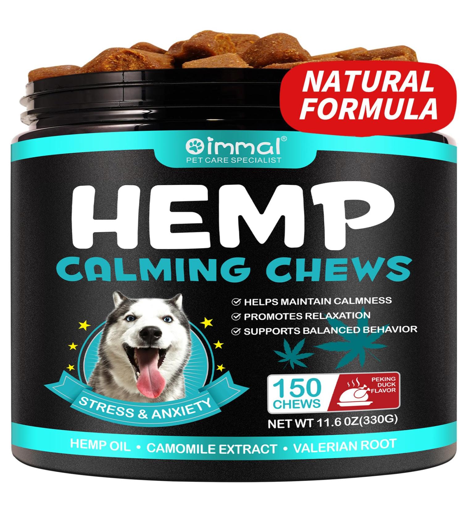 DuoXingTang Calming Chews for Dogs - Calming Hemp Treats for Dogs - Made with Hemp Oil for Stress Anxiety Relief During Separation Fireworks Storms Thunder -150 Peking Duck Flavor Chews Relief PeKing Duck-150Chews - Buy Online on GoSupps.com