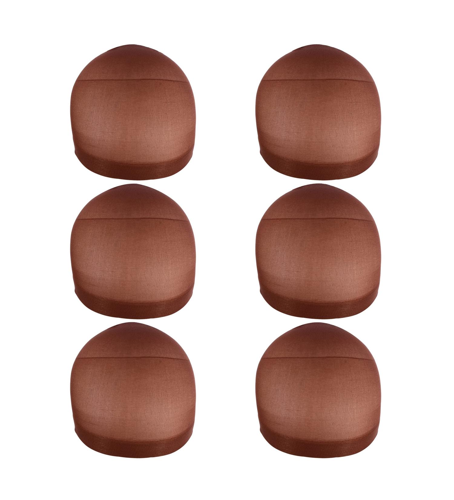 Wig Caps Dark Brown for Lace Front Wigs - 6 Pack Nylon Mesh Stocking Wig Caps for Women - Buy Online on GoSupps.com