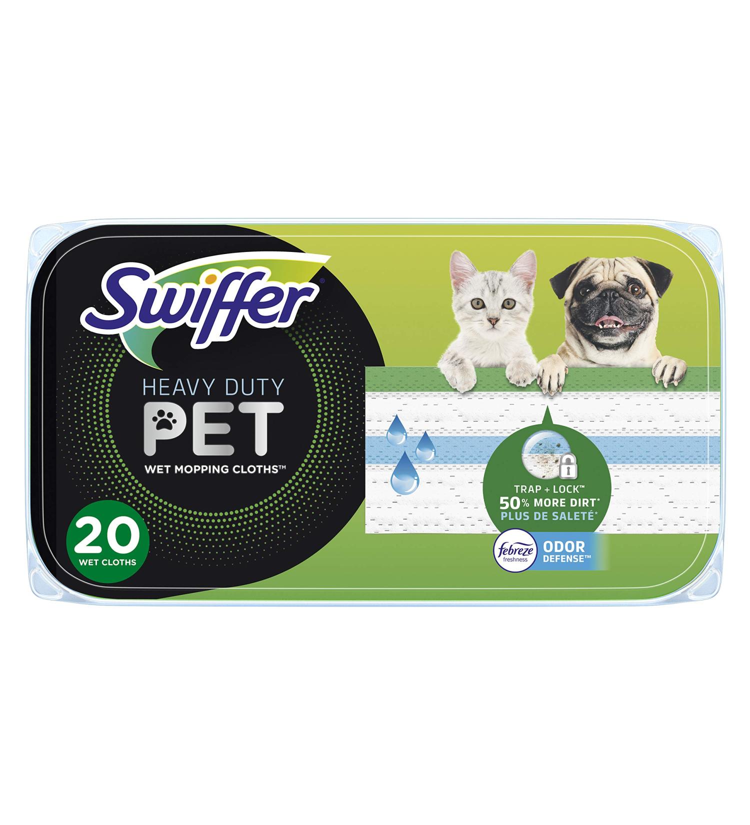 Swiffer Sweeper Pet Heavy Duty Multi-Surface Wet Cloth Refills - Fresh Scent (20 Count) - Buy Online on GoSupps.com