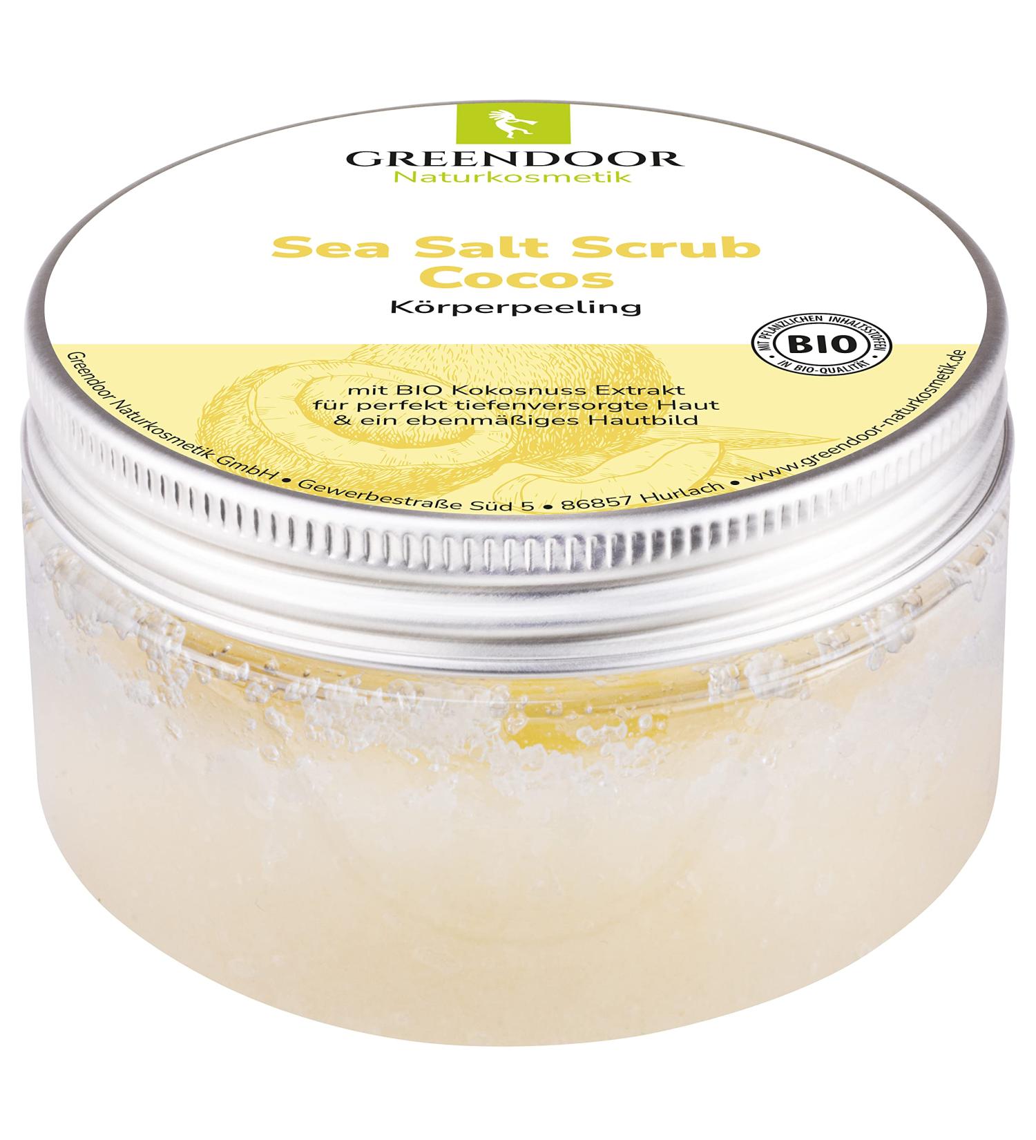 Greenendoor Body Peeling Sea Salt Cocos - Natural Microplastic-Free Scrub with Organic Coconut | 280g | Exfoliating Body Scrub for Women | Sauna Salt for a Luxurious Shower Experience - Buy Online on GoSupps.com