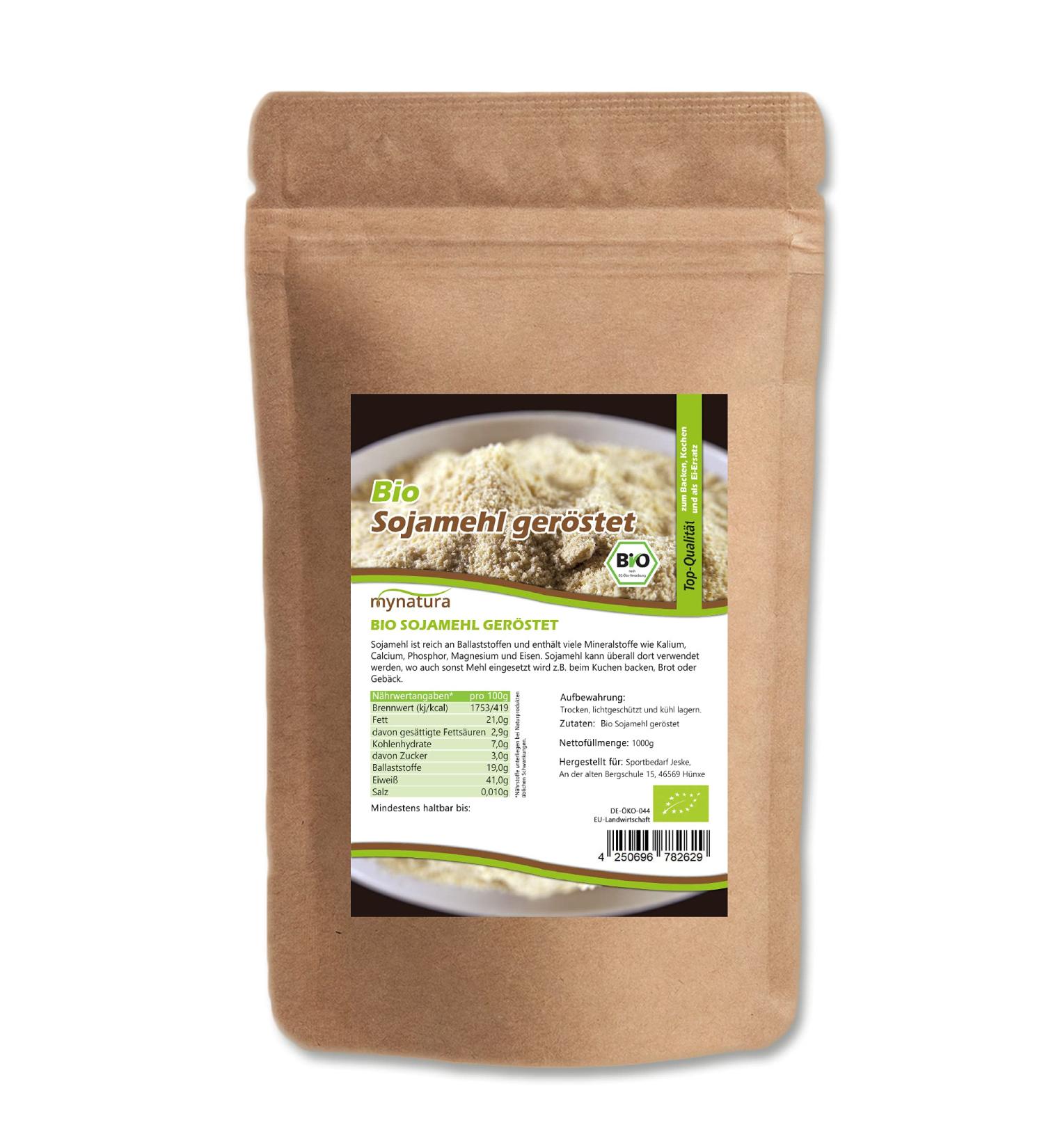 Mynatura Organic Roasted Soy Flour - Vegan Baking & Cooking Alternative (1000g) - International Shipping Available - Buy Online on GoSupps.com