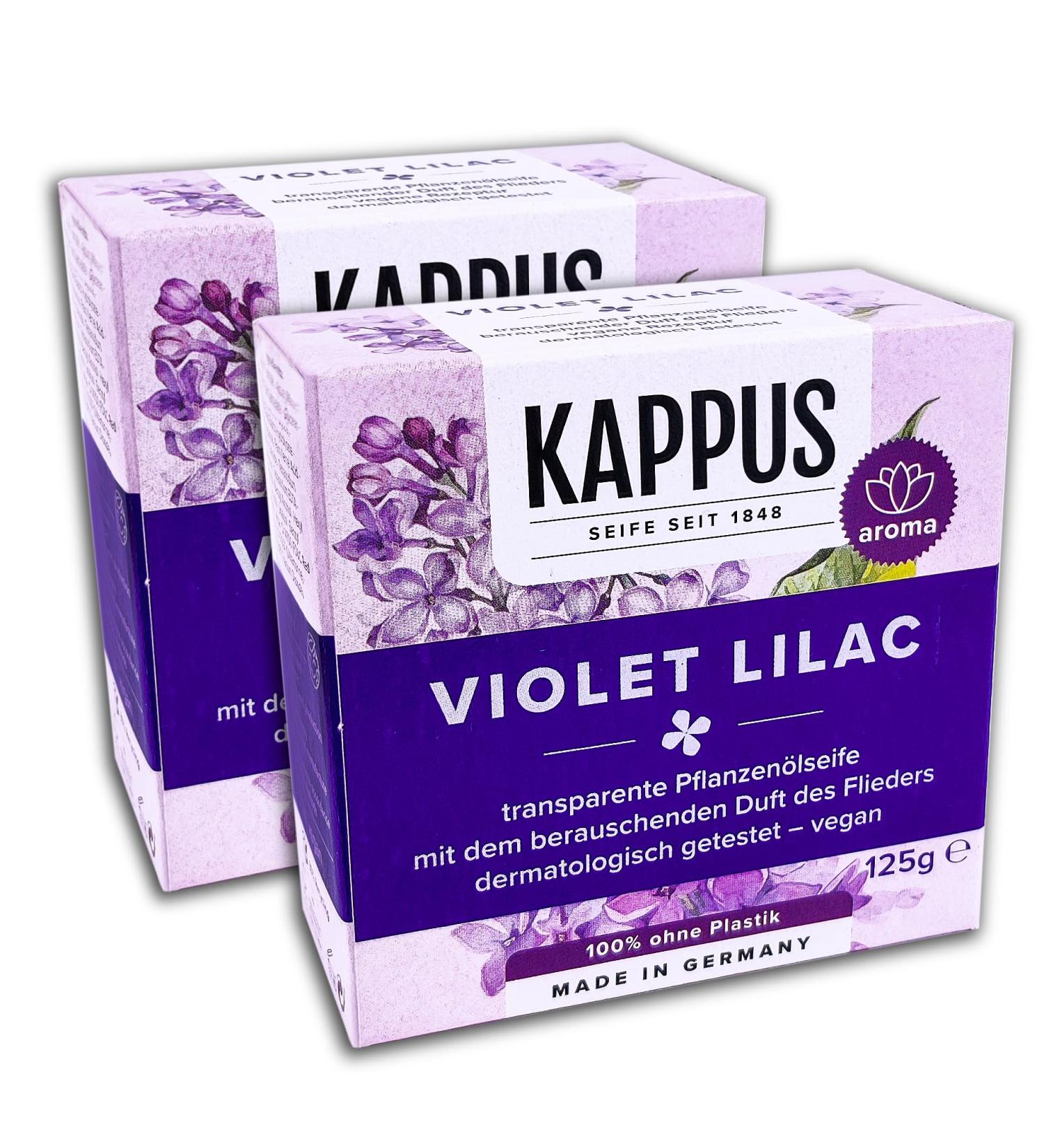 Kappus Lot de 2 savons violet lilas 2 x 125 g