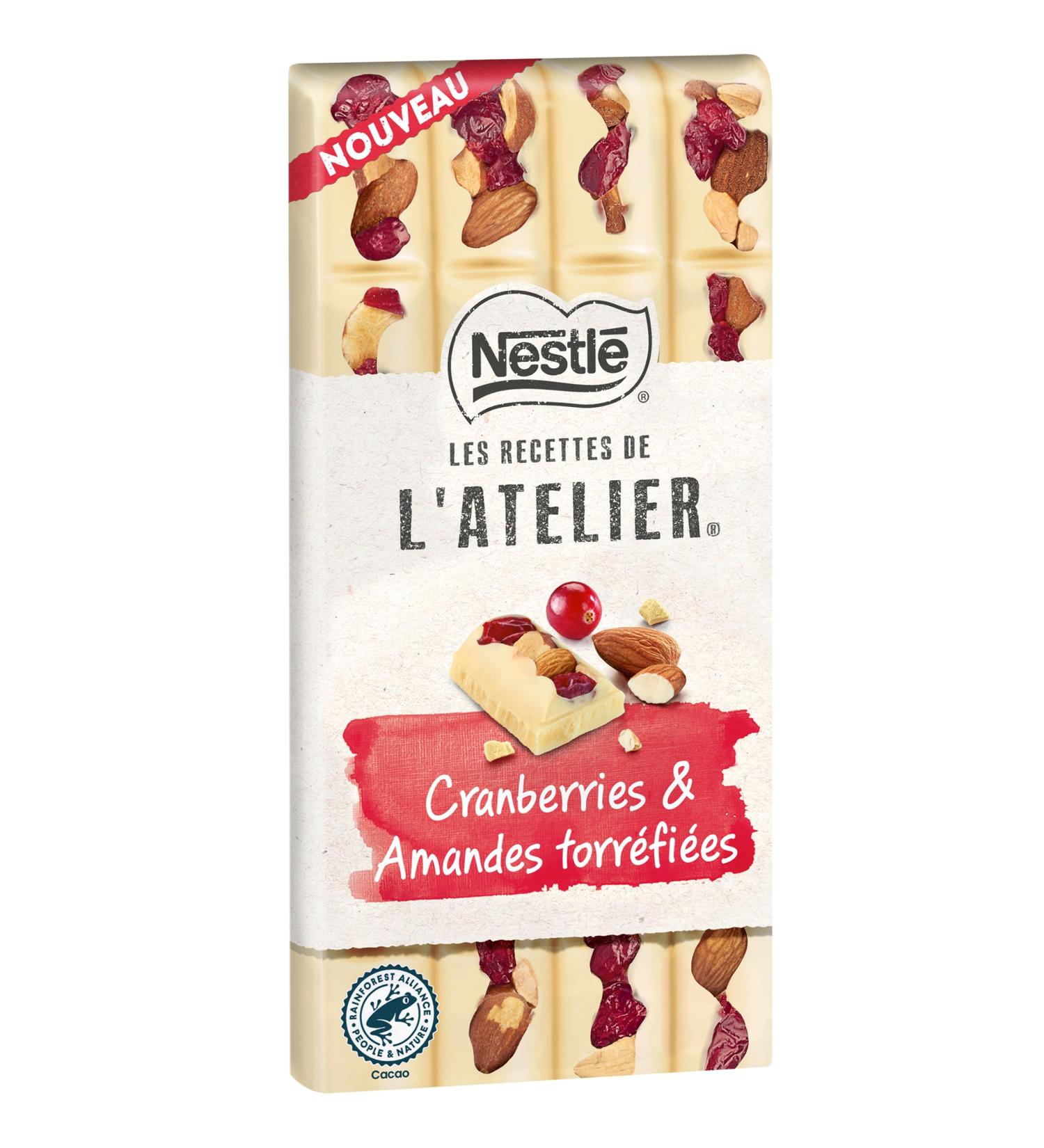 Nestl Les Recettes de L'Atelier Cranberries Almond White Chocolate Tablet 150 g - Buy Online on GoSupps.com