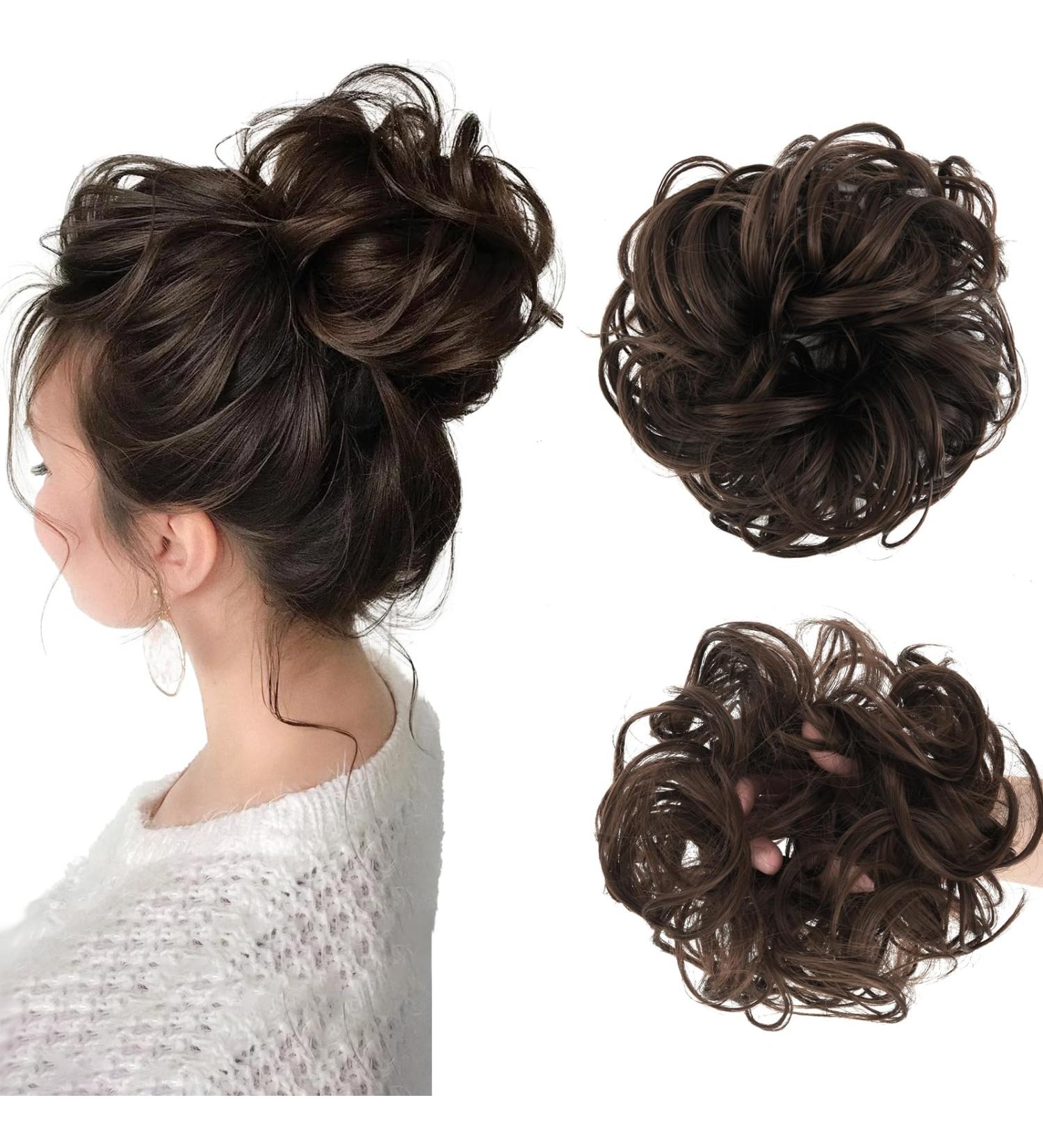 Vlasy Messy Bun Hair Piece Curly Wavy Scrunchie Extension 35g 6# - Women's Chignon Updo Hairpiece - Buy Online on GoSupps.com