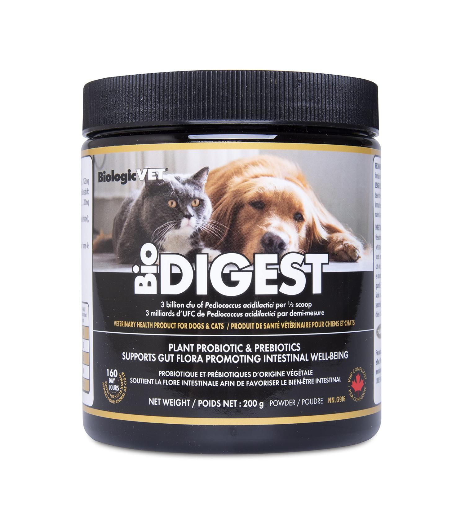 BiologicVET - BioDIGEST Plant Probiotic 200g All-Natural Advanced Dog & Cat Probiotic Powder with Prebiotics & Flax Relieves Diarrhea and Constipation Supports Digestion Allergy Immunity & Health 200.0 g (Pack of 1) - Buy Online on GoSupps.com