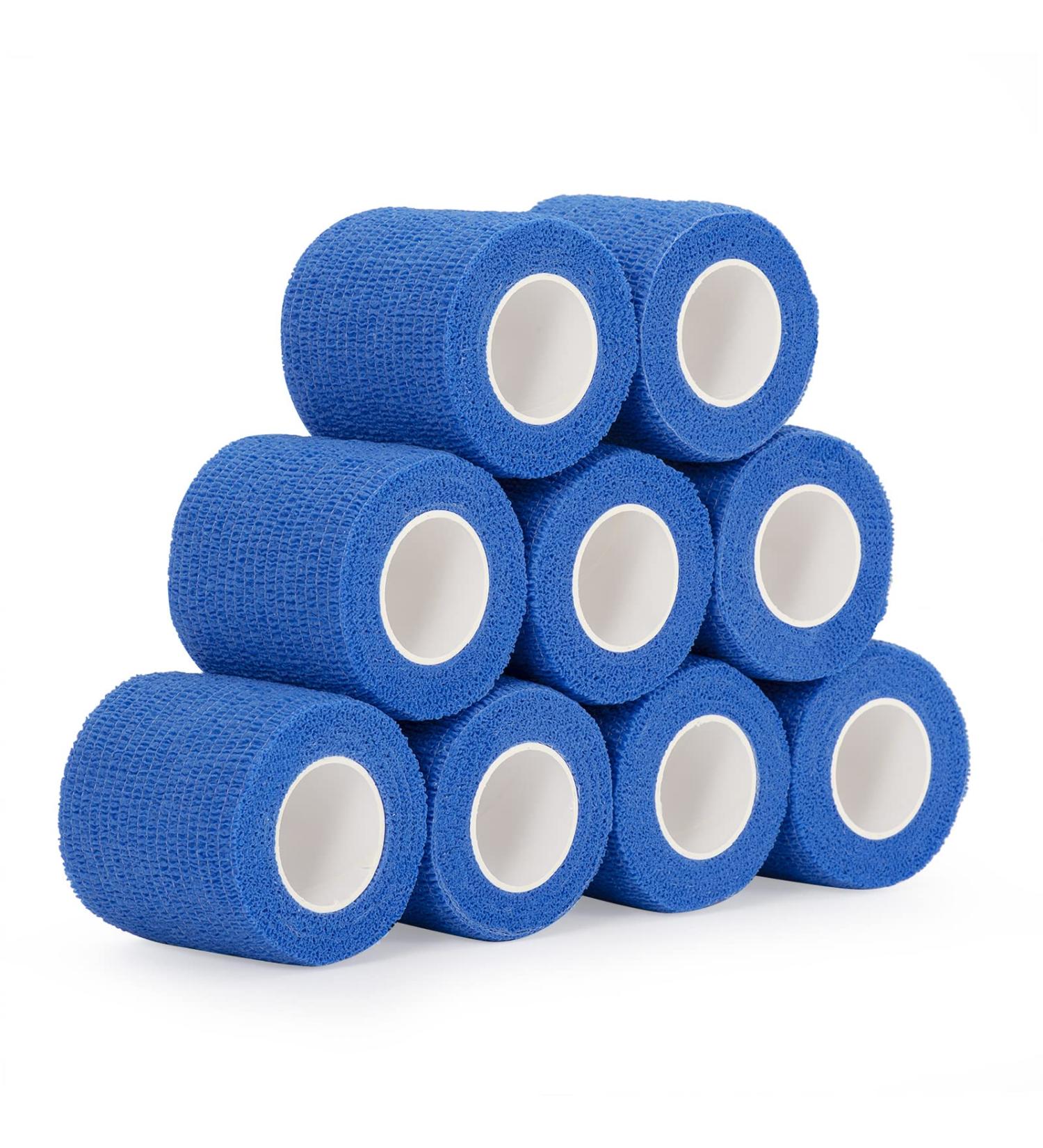 Buy 9 Roll Self-Adhesive Bandage 5cm x 4.5m - Ideal for Pets & Horses | Cohesive Elastic Bandage for Cats & Dogs - Blue - Buy Online on GoSupps.com