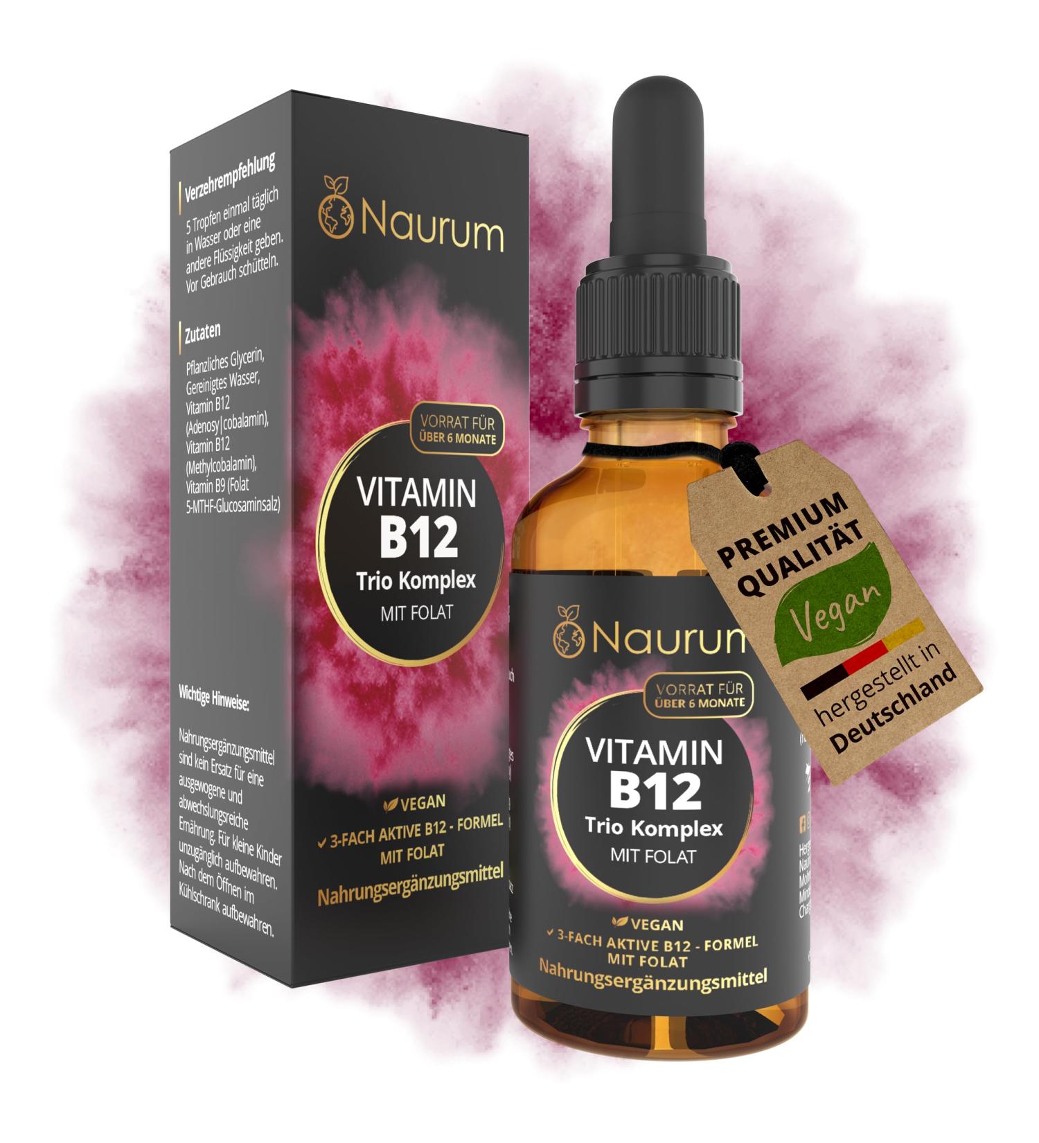  Naurum Naurum Trio Complex of Vitamin B12 with Folate 1100 drops 50 ml methylcobalamin adenosylcobalamin and 5-MTHF high - Buy Online on GoSupps.com