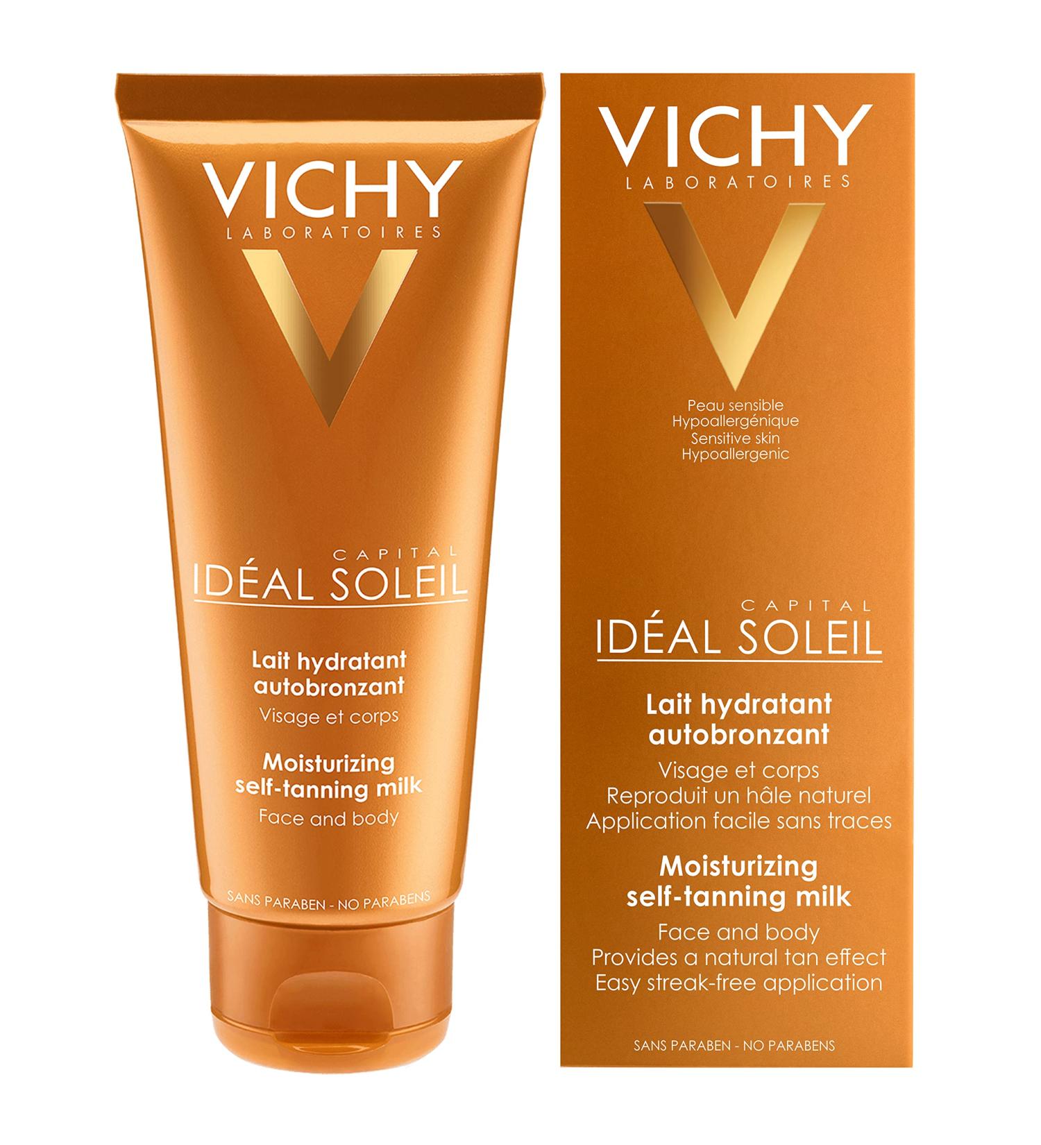 Vichy Capital Soleil Moisturizing Self Tanner Milk 3.38 Fl Oz - Face & Body Sunless Tanning Lotion, Paraben Free - Buy Online on GoSupps.com