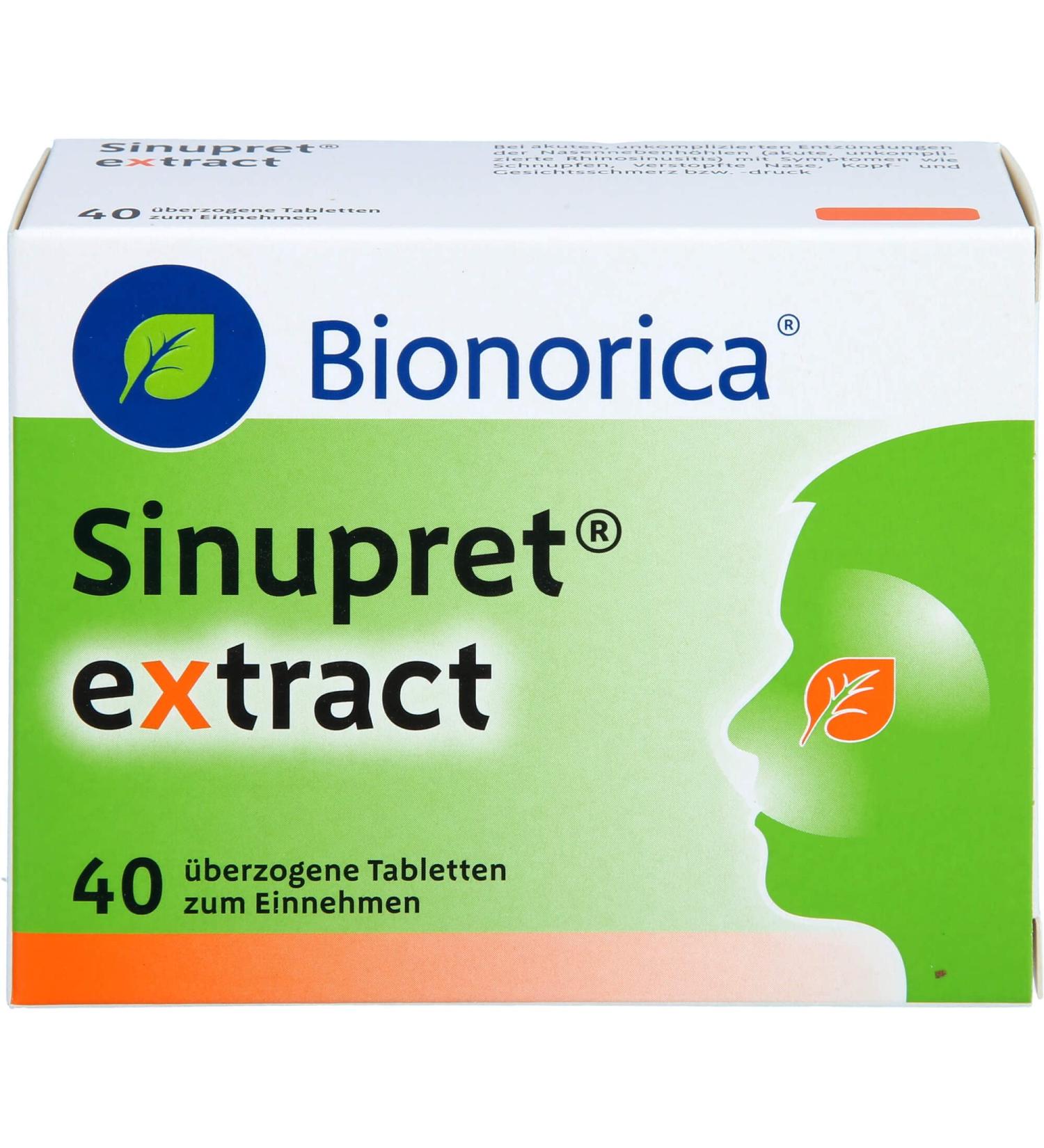 Sinupret Extract Coated Tablets - 40 pcs for Natural Sinus Relief | International Shipping Available - Buy Online on GoSupps.com