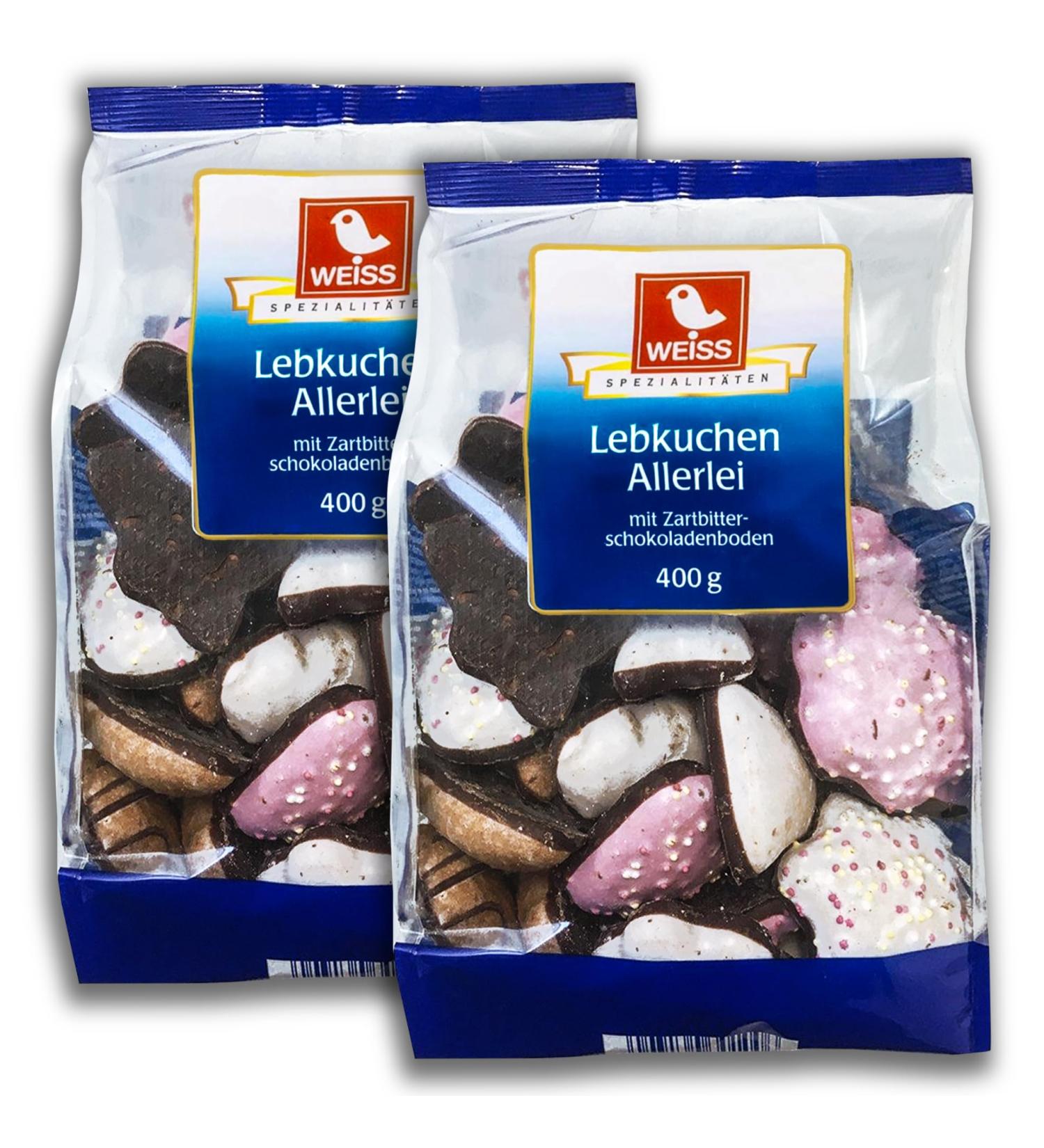 Set of 2 White Lebkuchen Assorted 2 x 400 g