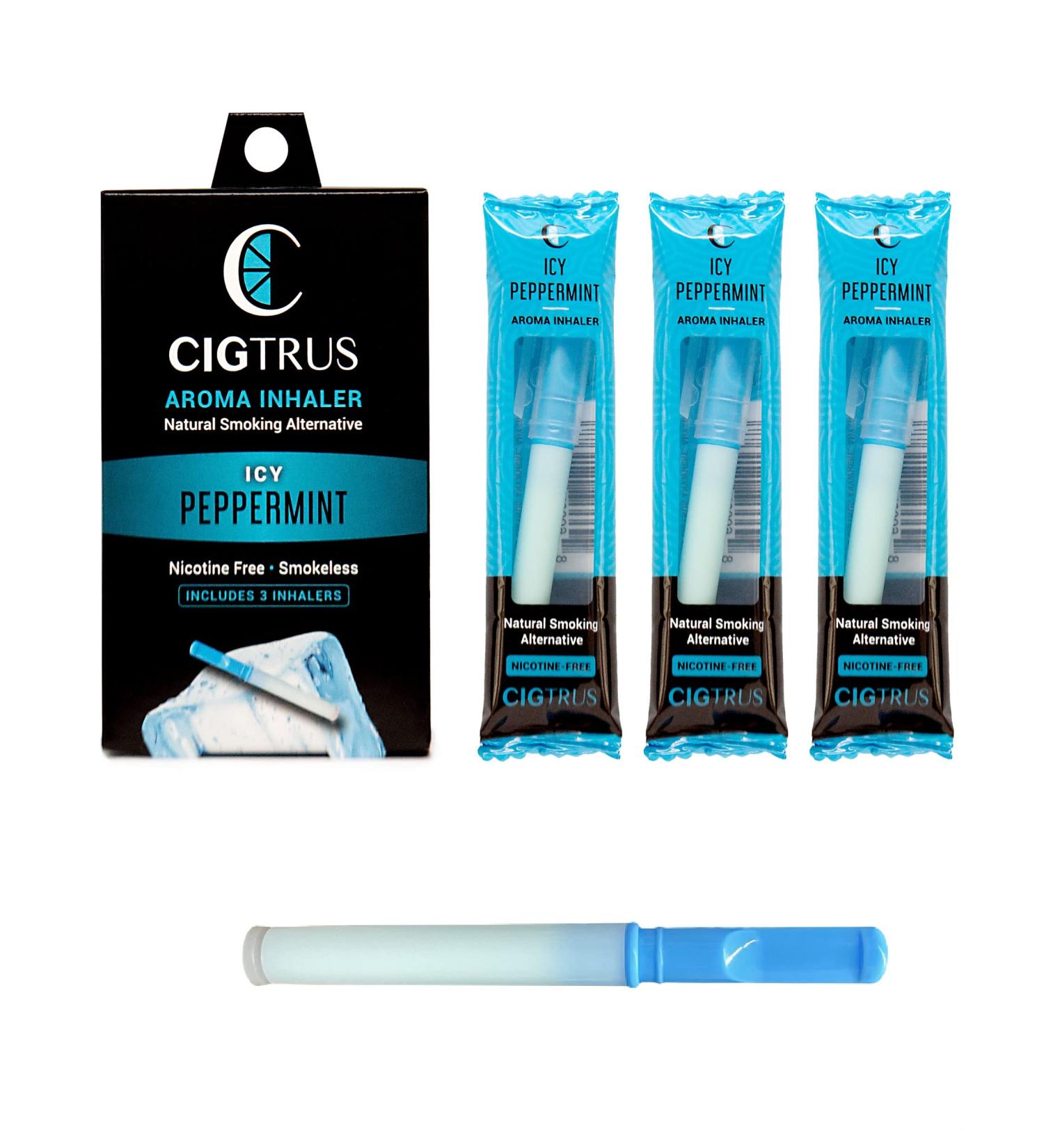 Cigtrus Icy Peppermint Air Inhaler Stick - 3 Pack for Oral Fixation, Quit Smoking Aid, Craving Relief - Tobacco & Nicotine Free - Buy Online on GoSupps.com