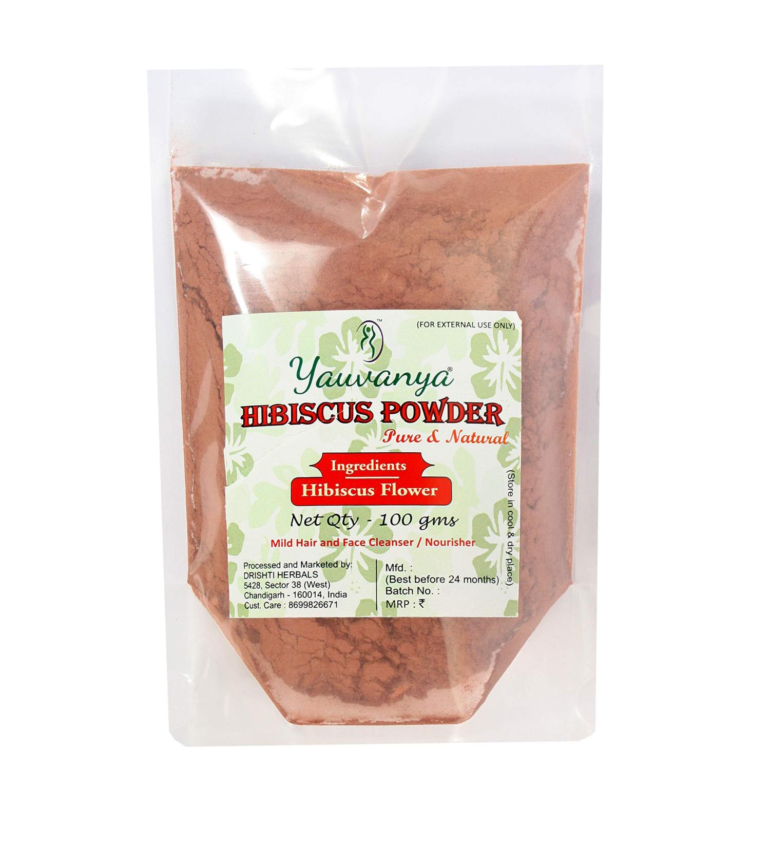Yauvanya Pure Hibiscus Powder for Hair - 100g | Natural Hair Care & Growth International Shipping - Buy Online on GoSupps.com
