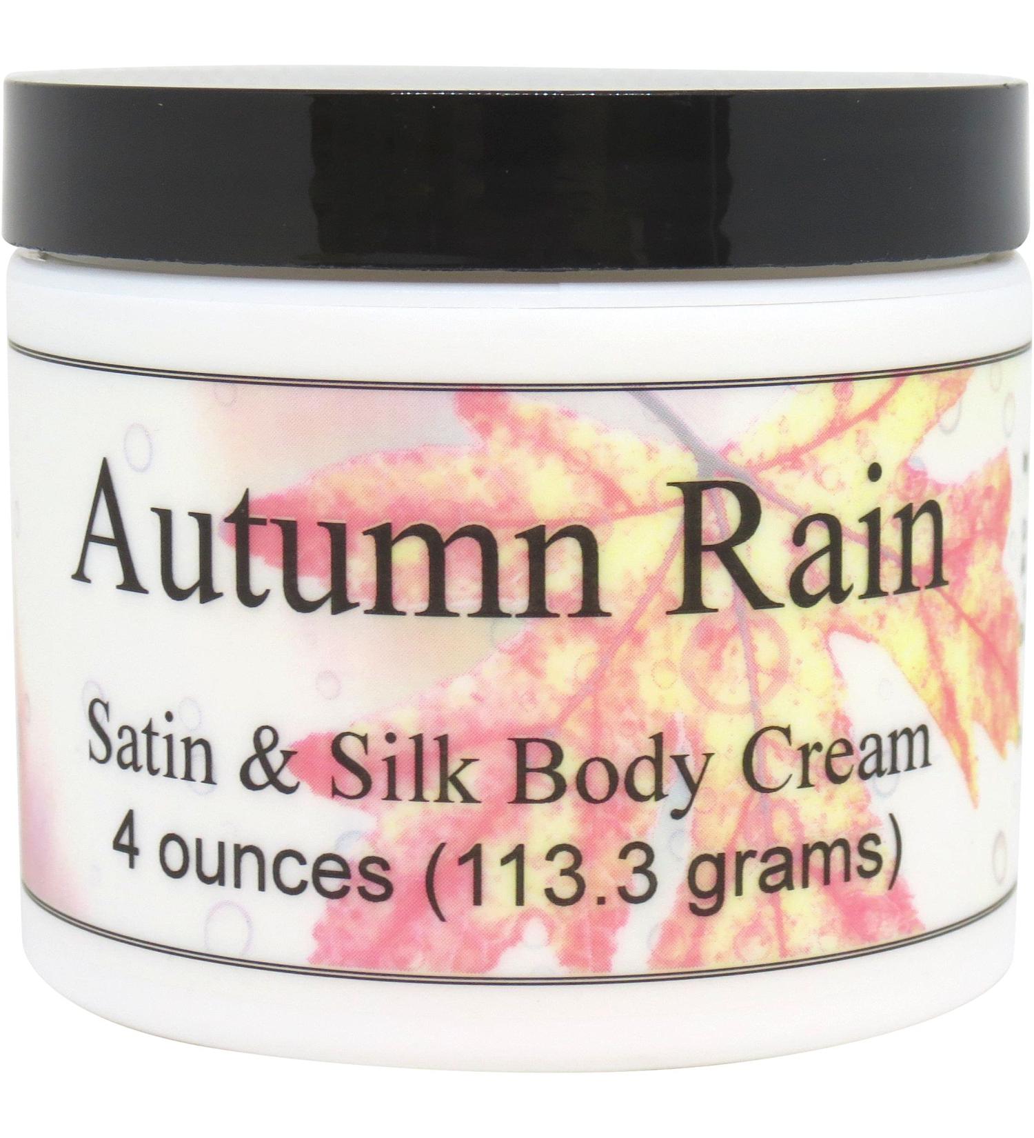 Eclectic Lady Autumn Rain Satin and Silk Cream Body Cream Body Lotion 4 oz - Shea Butter Aloe Silk Amino Acids Vitamin E Phthalate-Free Handcrafted in USA - Perfect For Women