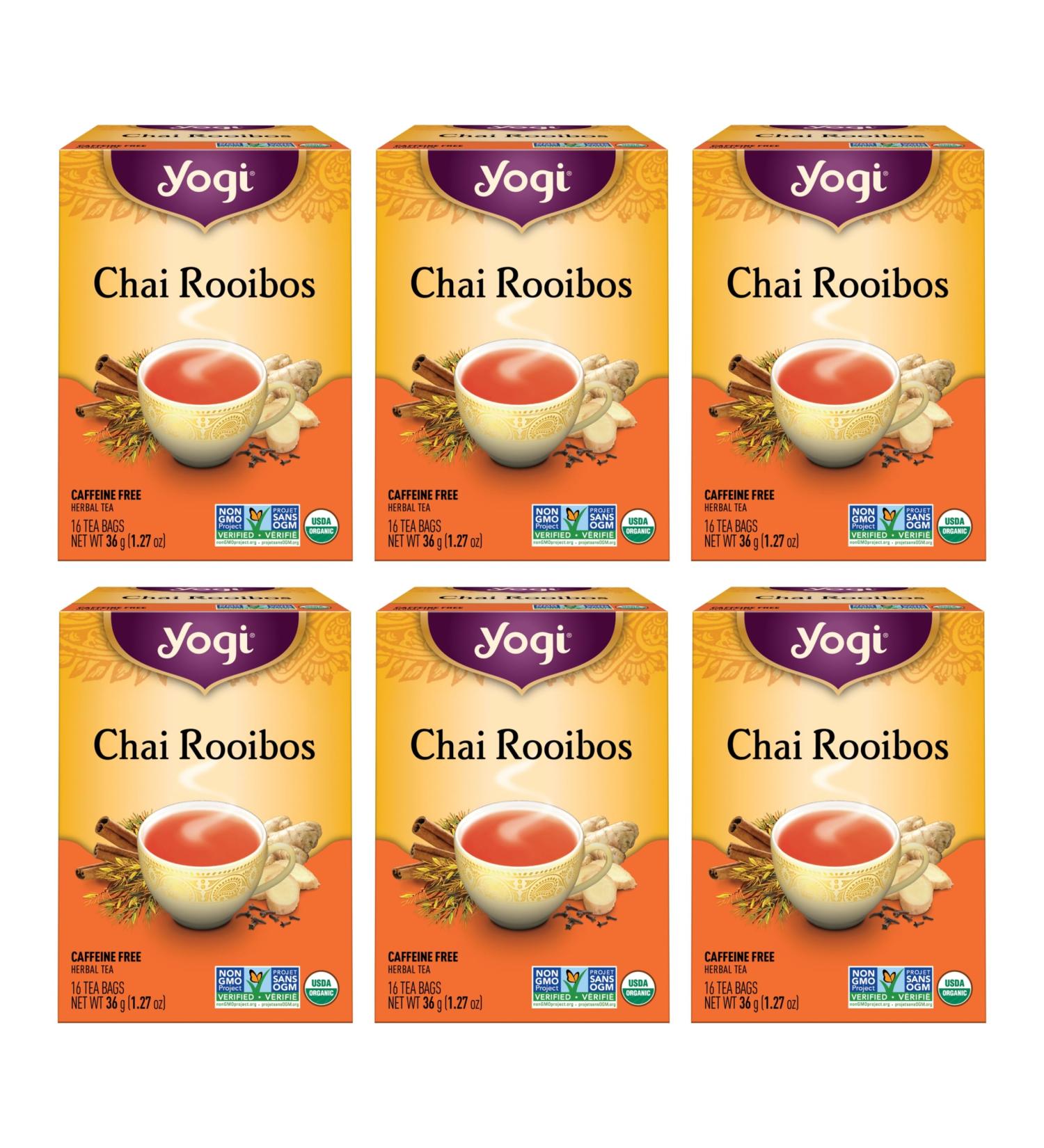 Yogi Tea - Chai Rooibos Tea - 6 Pack 96 Tea Bags Total - Buy Online on GoSupps.com
