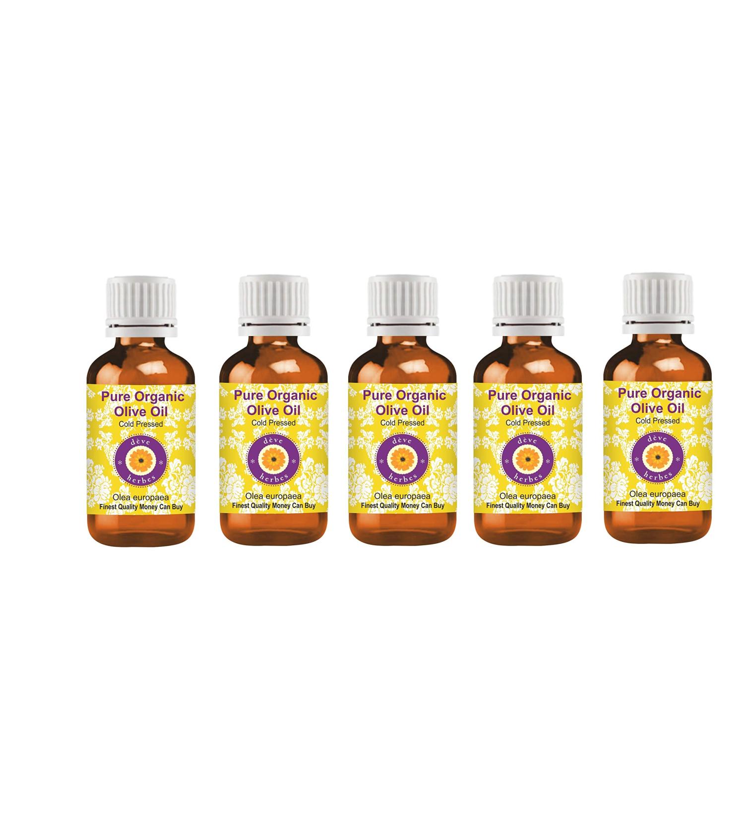 Pure Organic Olive Oil - Cold Pressed (Pack of 5) 100ml x 5 | D ve Herbes - Premium Quality International Shipping - Buy Online on GoSupps.com