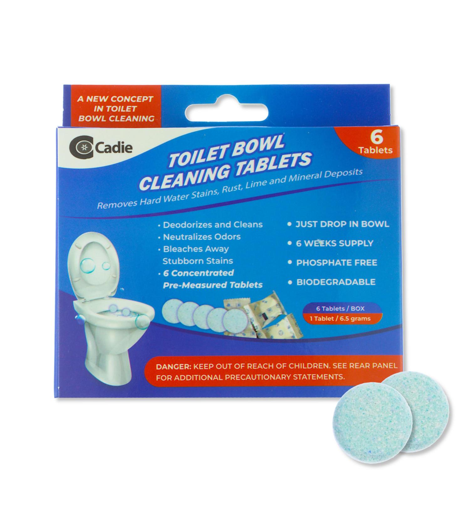 Toilet Bowl Cleaning Tablets - Automatic Drop-in Bleach 6 Blocks that Cleanse Bathroom at Home & Commercial | Removes Stubborn Stains Rust Lime Mineral Deposits - 1 Pack 6 Count (Pack of 1)