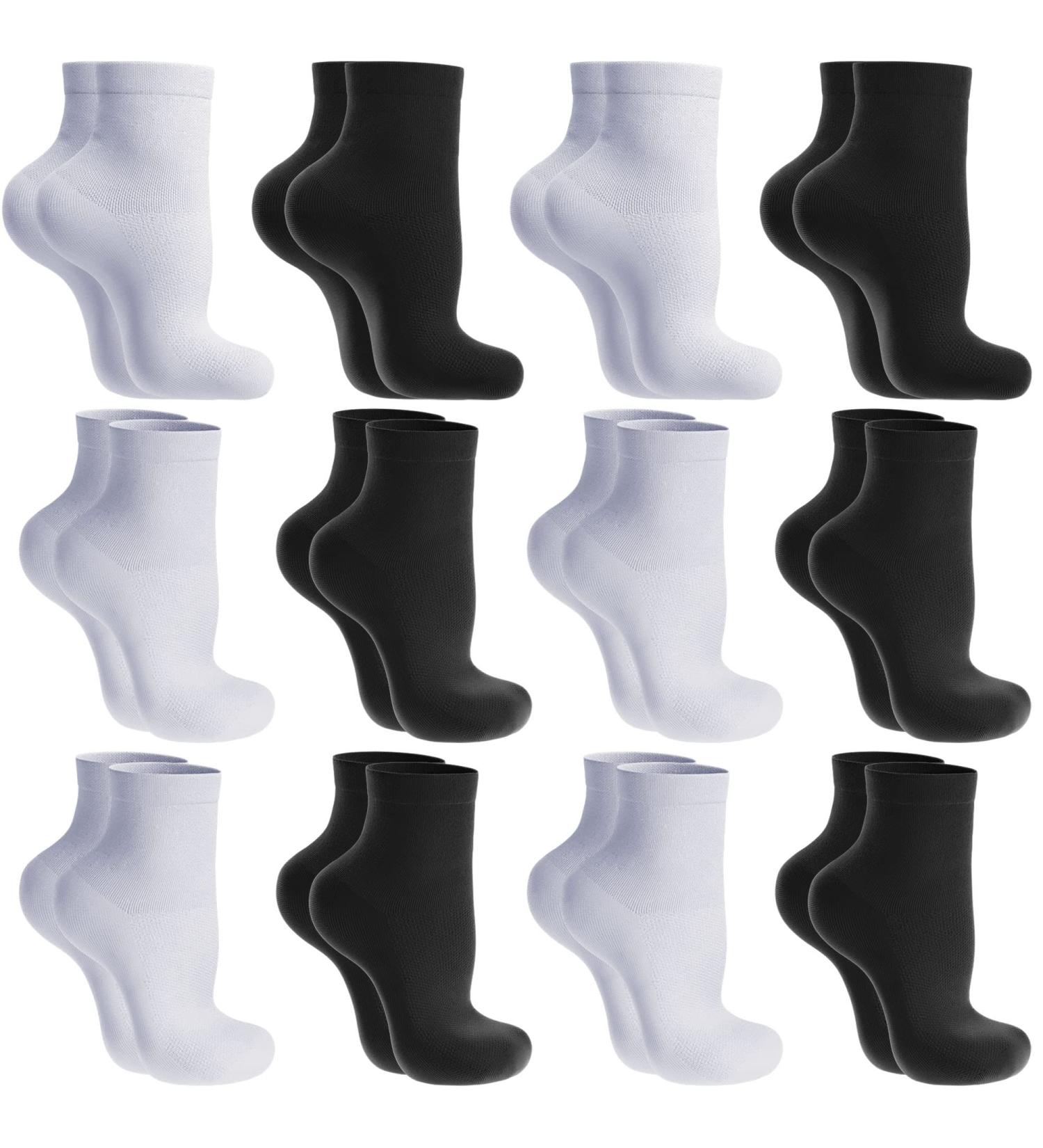 Dr. GO Neuropathy Socks for Men - 100% Seamless Diabetic Socks 12 Pairs in Black & White - Size 9-11 - Buy Online on GoSupps.com