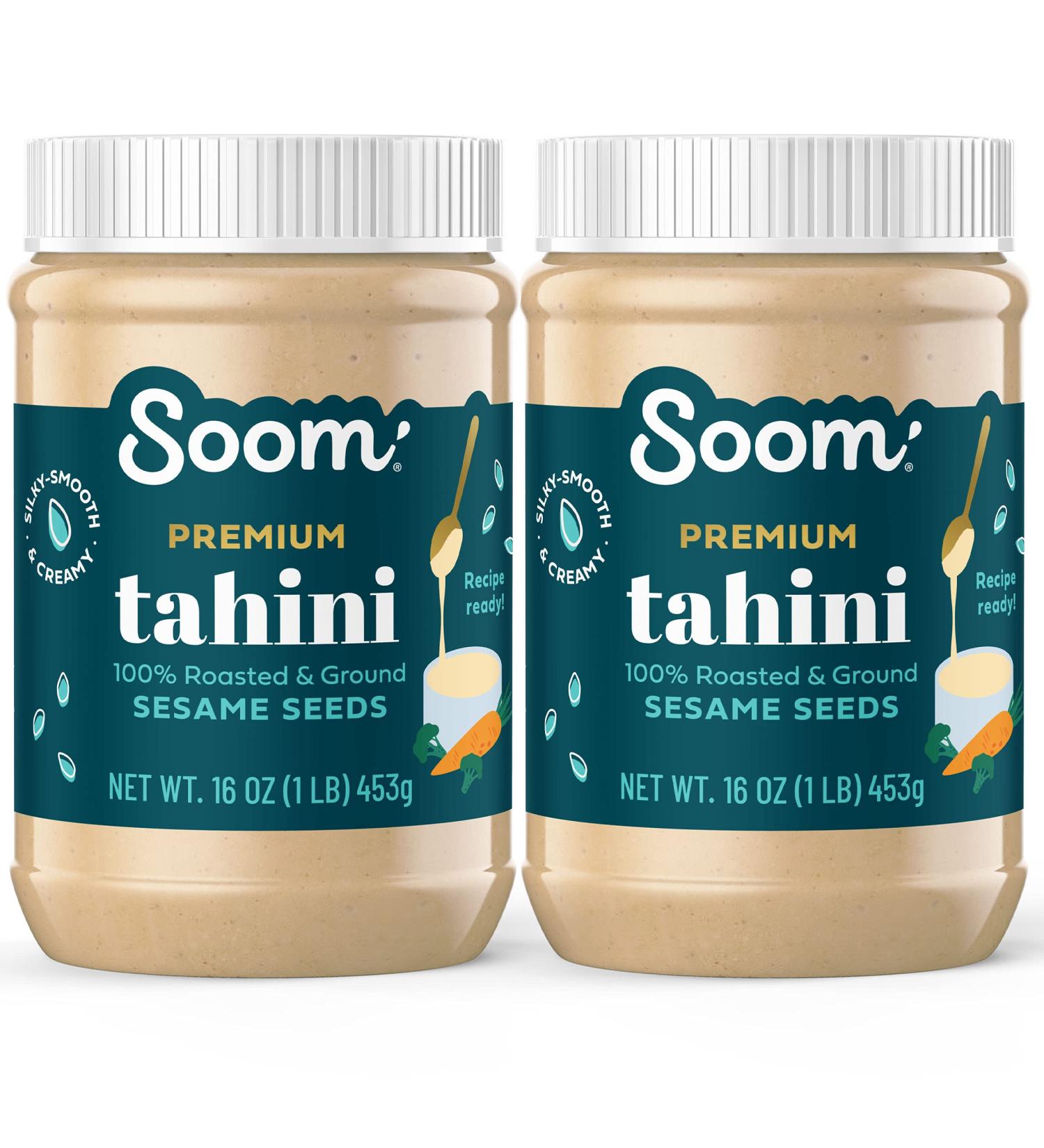 Premium Sesame Tahini Paste 16oz (2 Pack) - Vegan, Nut-Free, Gluten-Free, Dairy-Free - Buy Online on GoSupps.com