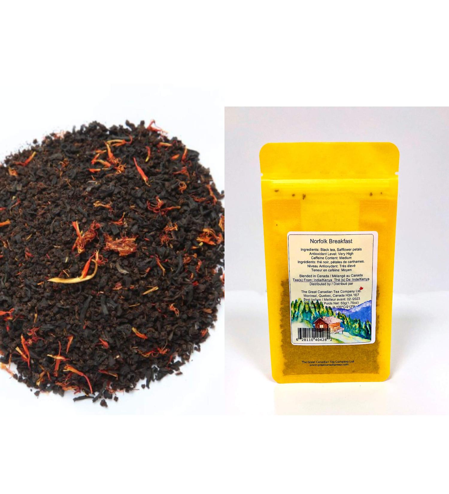 The Great Canadian Tea Company - Black Tea - Norfolk Breakfast - Loose Leaf Black Tea100 g - Taste above and beyond regular English Breakfast Tea - Buy Online on GoSupps.com