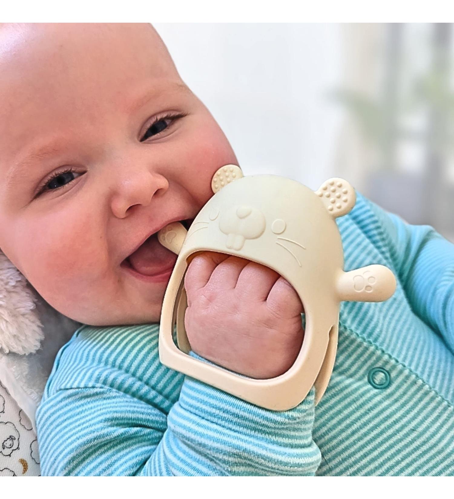Infatot Chipmunk Teething Mitten - Silicone Baby Teether Glove for Teething Relief | Prevents Finger Sucking | CM Cream - Buy Online on GoSupps.com