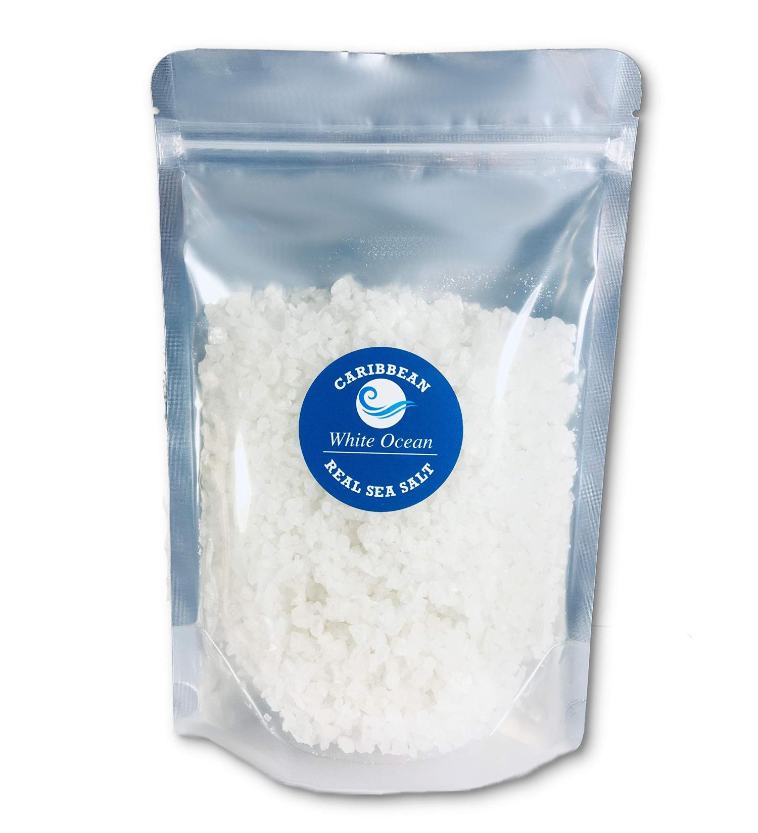 Caribbean Real Sea Salt Coarse 16 Oz - Unrefined Gourmet Salt Refill - Organic & Unprocessed Grains for Cooking - All Natural Caribbean Sea - Salt for Grinder - Buy Online on GoSupps.com