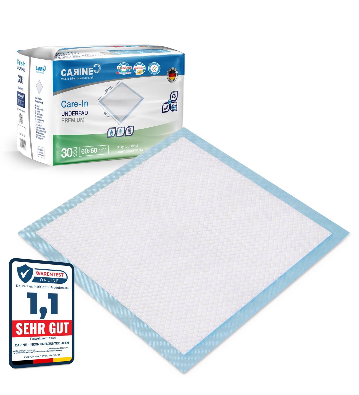 Premium Disposable Incontinence Documents - 30 Pack (60x60cm 1000ml) - Waterproof & Highly Absorbent Medical Bed Pads - Buy Online on GoSupps.com