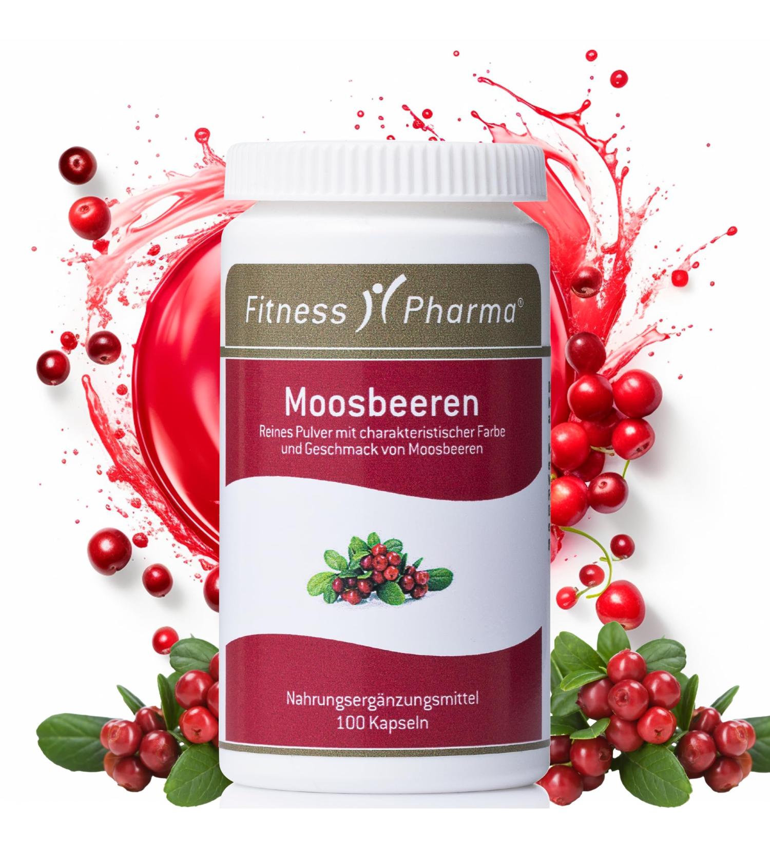 Fitness Pharma Cranberry Capsules - 36 400 mg | High-Dose 900 mg Extract | 100 Capsules for Cystitis Relief | D-Mannose Support | International Shipping - Buy Online on GoSupps.com