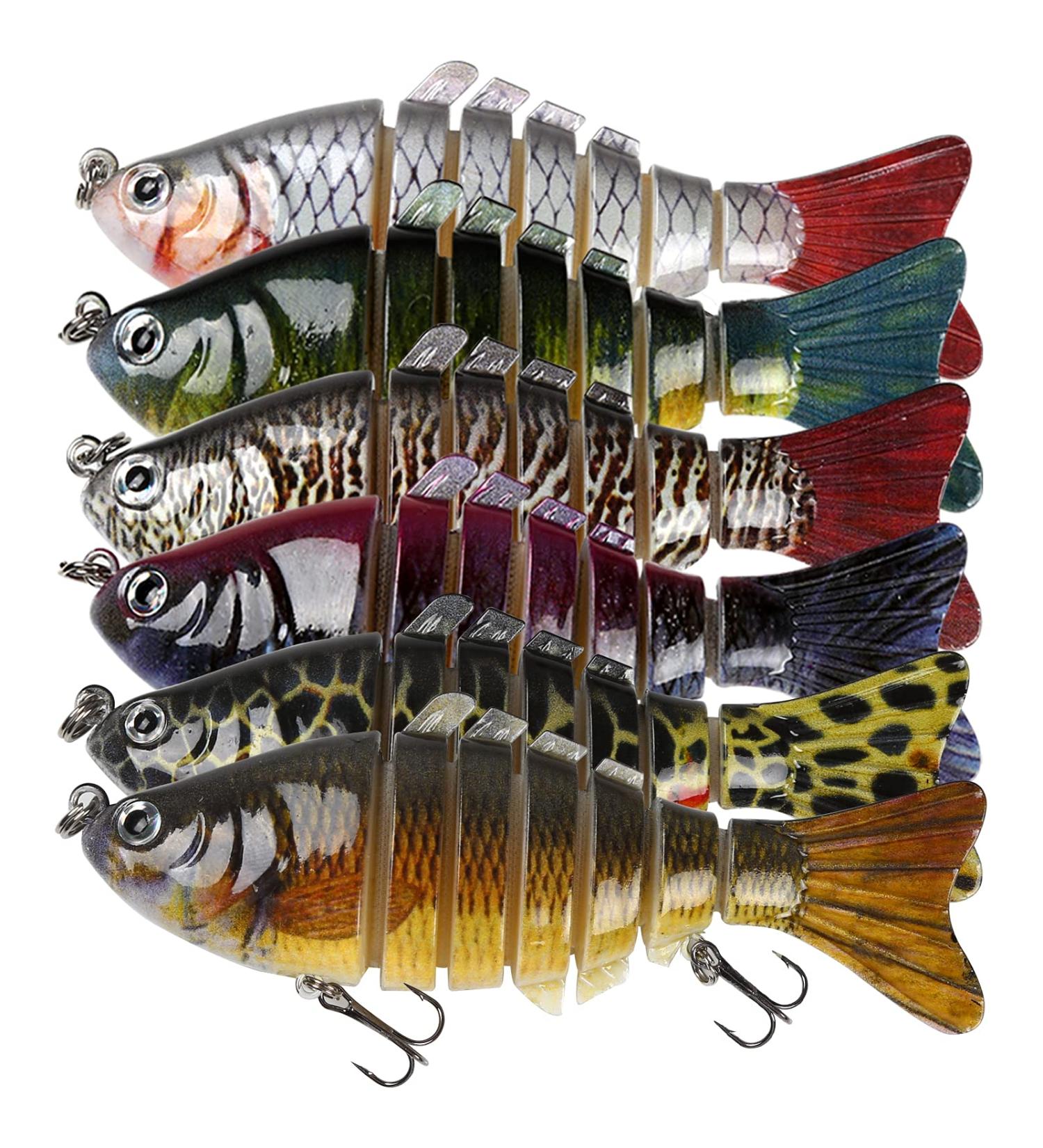 6Pcs Multi-Jointed Fishing Lures for Bass Trout - Topwater Hard Baits Kit for Freshwater & Saltwater - Lifelike Swimbaits for Successful Fishing - Buy Online on GoSupps.com