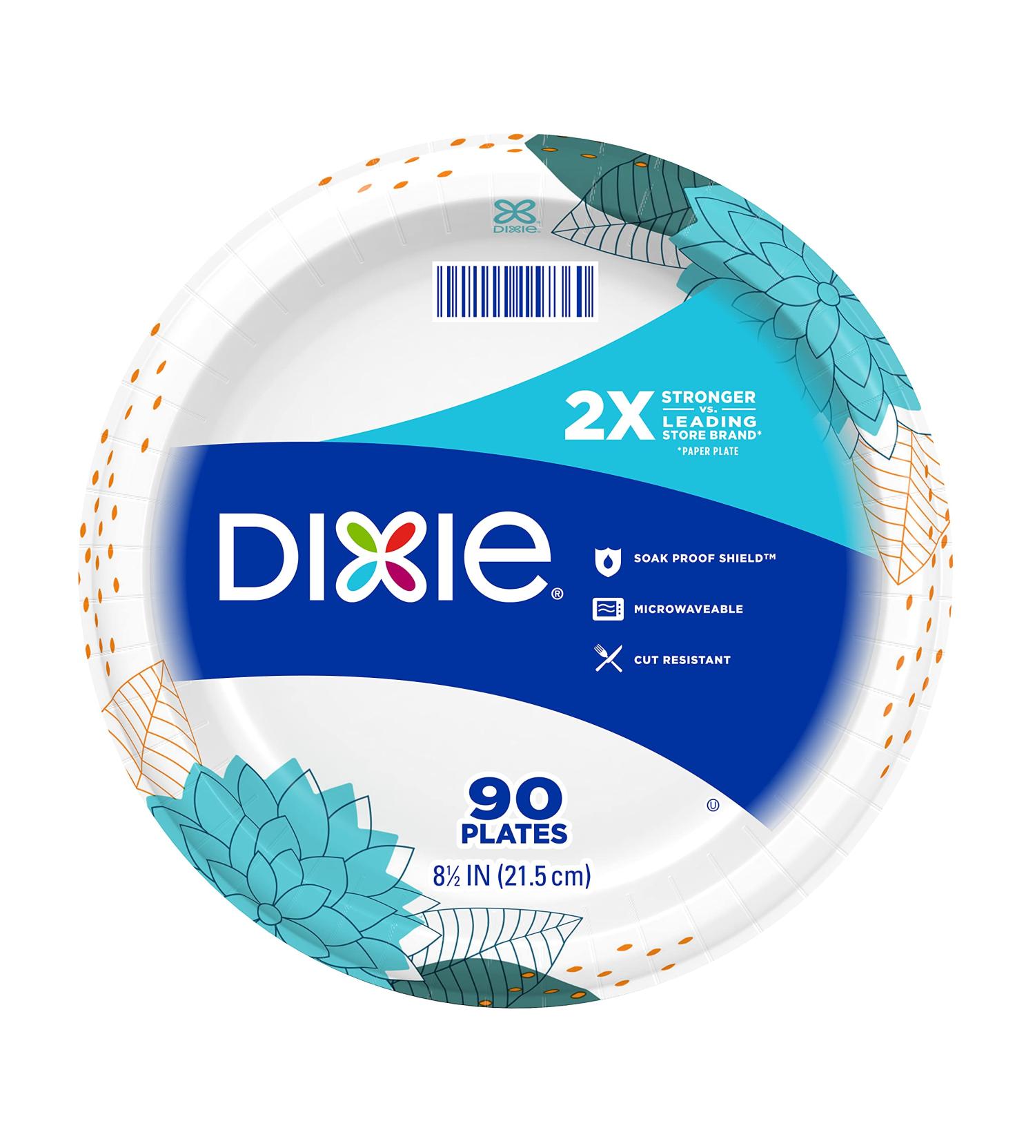 Dixie 8-inch Printed Disposable Paper Plates - 90 Count Pack, Lunch/Dinner Size - Packaging & Design Varies - Buy Online on GoSupps.com