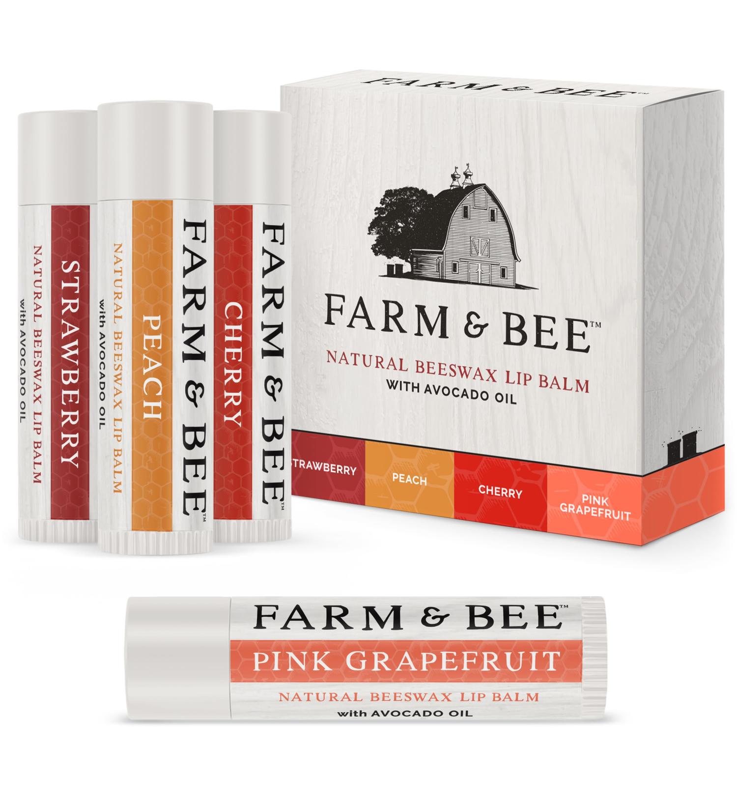 Natural Lip Balm Variety Pack 4 Flavors Organic Ingredients Moisturizing Healing - Buy Online on GoSupps.com
