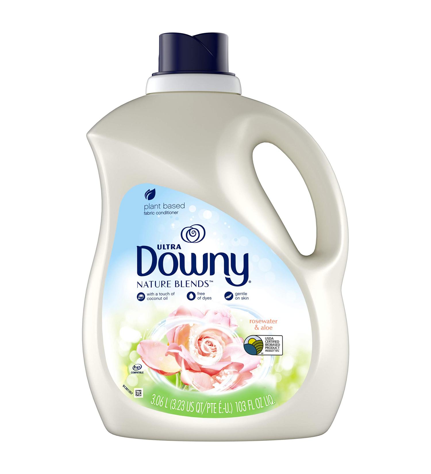 Downy Nature Blends Rosewater & Aloe Liquid Fabric Conditioner - 103 fl oz | Softens & Refreshes Laundry - 120 Loads - Buy Online on GoSupps.com