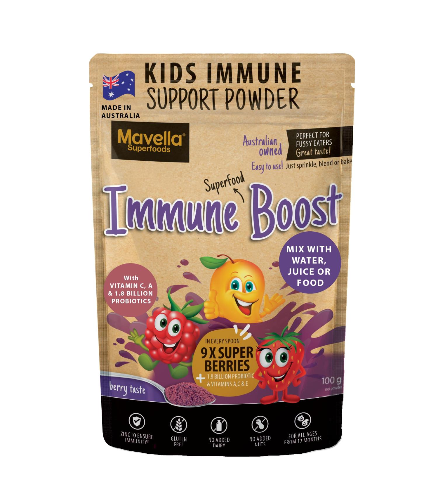 Kids Immune Support Powder - Immune Boost with Vitamin C A + E Magnesium & Probiotics for with 9 Superberries - Berry Taste Immunity Gummies Alternative 3.52oz (100g) 3.53 Ounce (Pack of 1) - Buy Online on GoSupps.com
