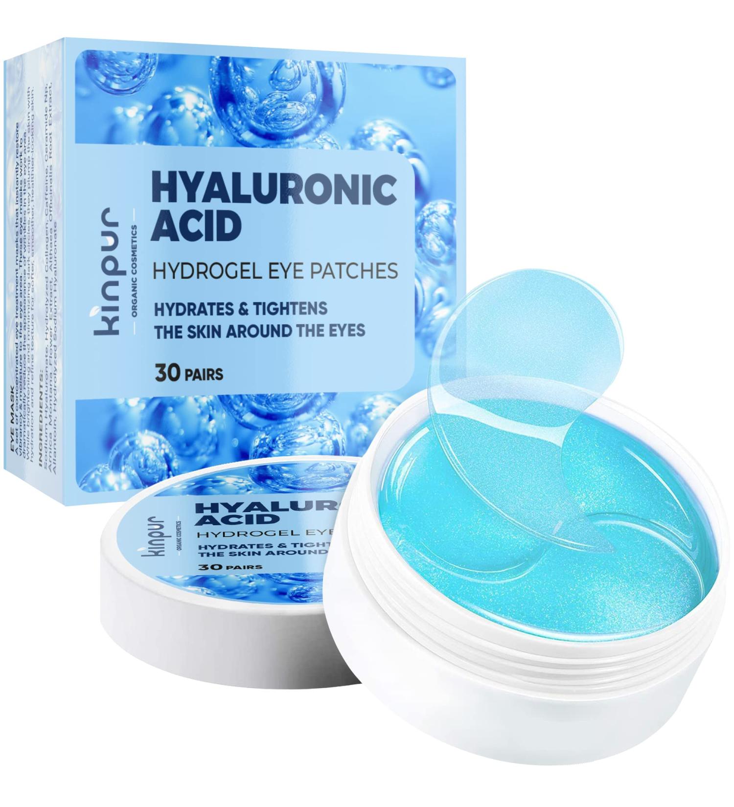 Kinpur Organic Under Eye Patches - Hyaluronic Acid & Collagen - 30 Pairs for Puffy Eyes, Dark Circles & Fine Lines - American Quality - Buy Online on GoSupps.com
