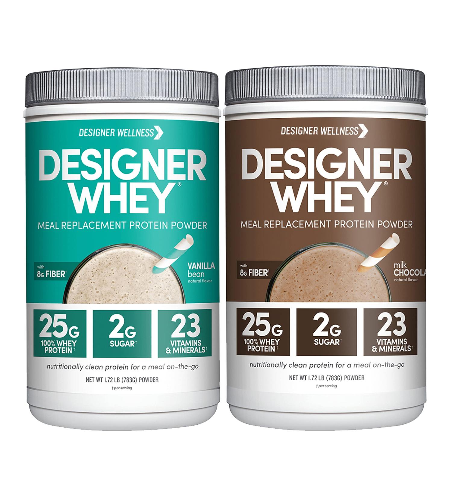 Designer Wellness Designer Whey Meal Replacement Protein Powder 1.72lb Vanilla & 1.72lb Chocolate Bundle - Buy Online on GoSupps.com