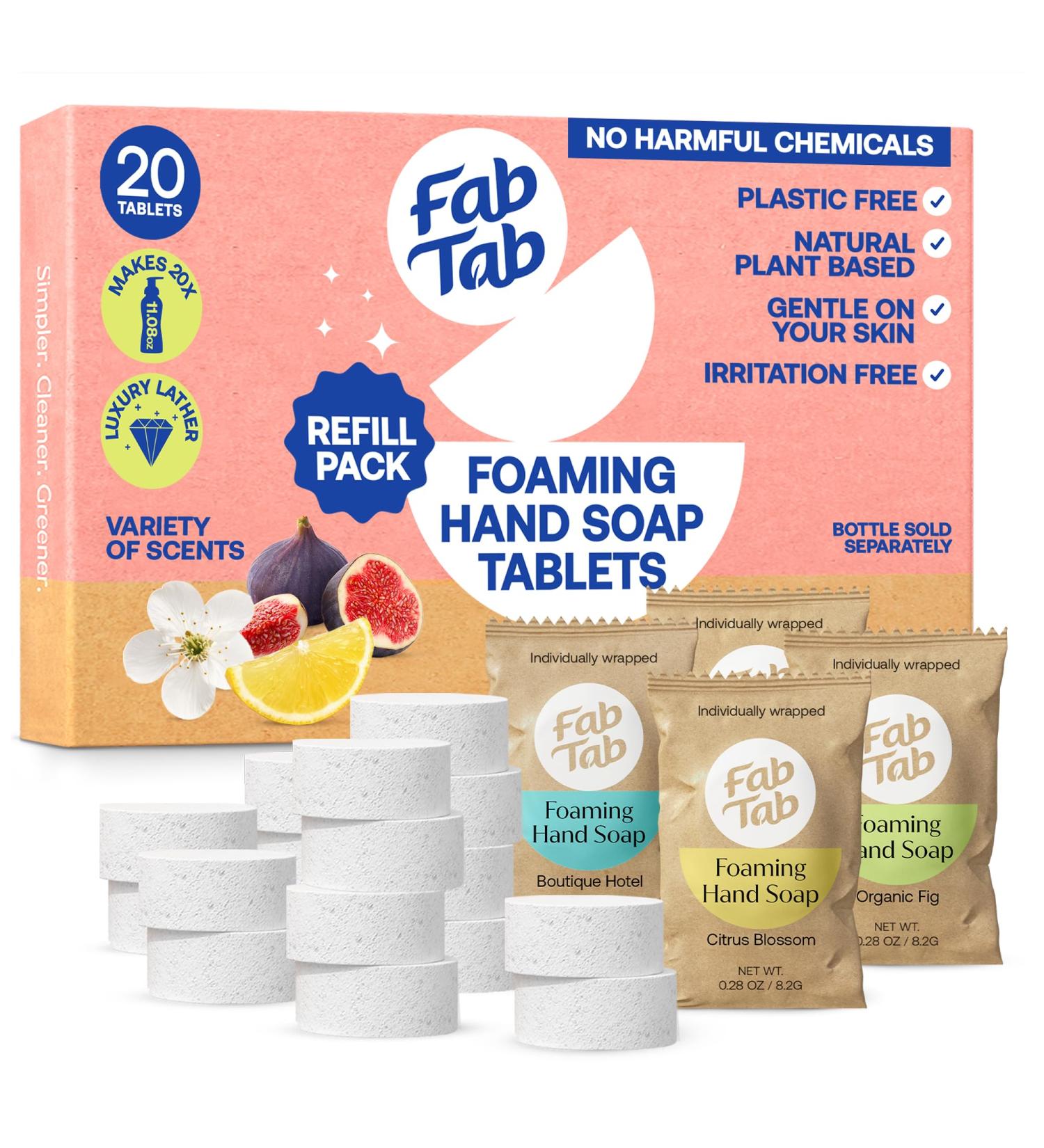 Fab Tab Foaming Hand Soap Refill Tablets 20 Count - Buy Online on GoSupps.com