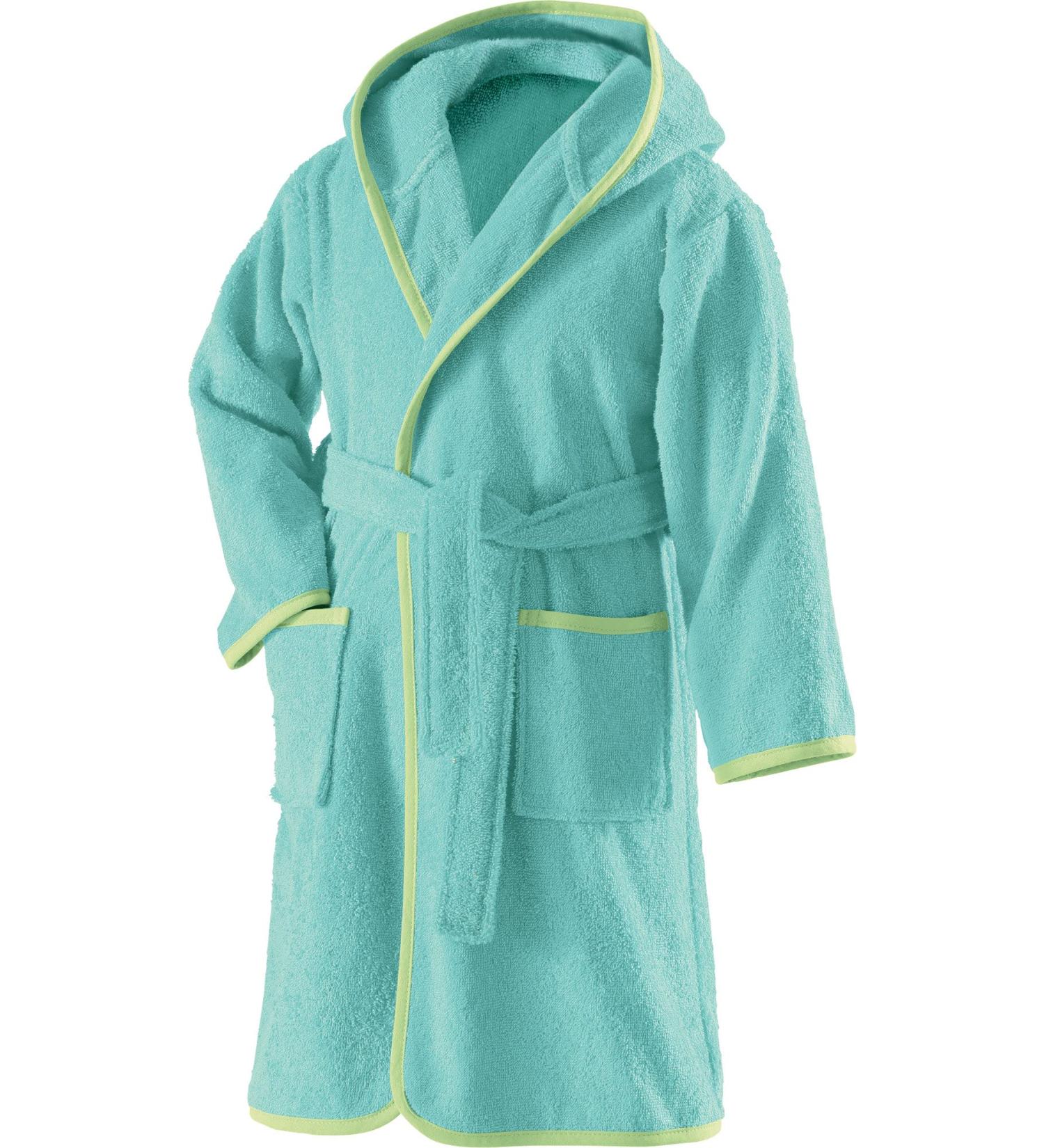 Erwin Mller Children's Bathrobe with hood Uni Frottier Mint Size 110/116 - soft fluffy strong sucking with a binding belt and bags 100% cotton (other colors sizes) bathrobe 110/116 MINT