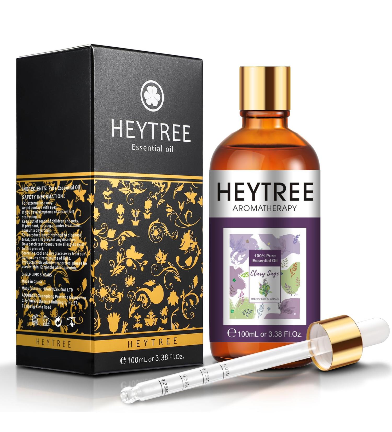 100ml HEYTREE Clary Sage Essential Oil - 100% Pure Natural for Aromatherapy & Hair Repair - Buy Online on GoSupps.com