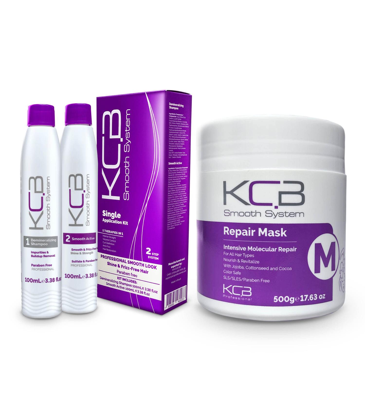 KCB Professional Smooth System - DIY Brazilian Keratin Hair Treatment with Repair Hair Mask for Smoothing & Frizz Control on All Hair Types - Buy Online on GoSupps.com