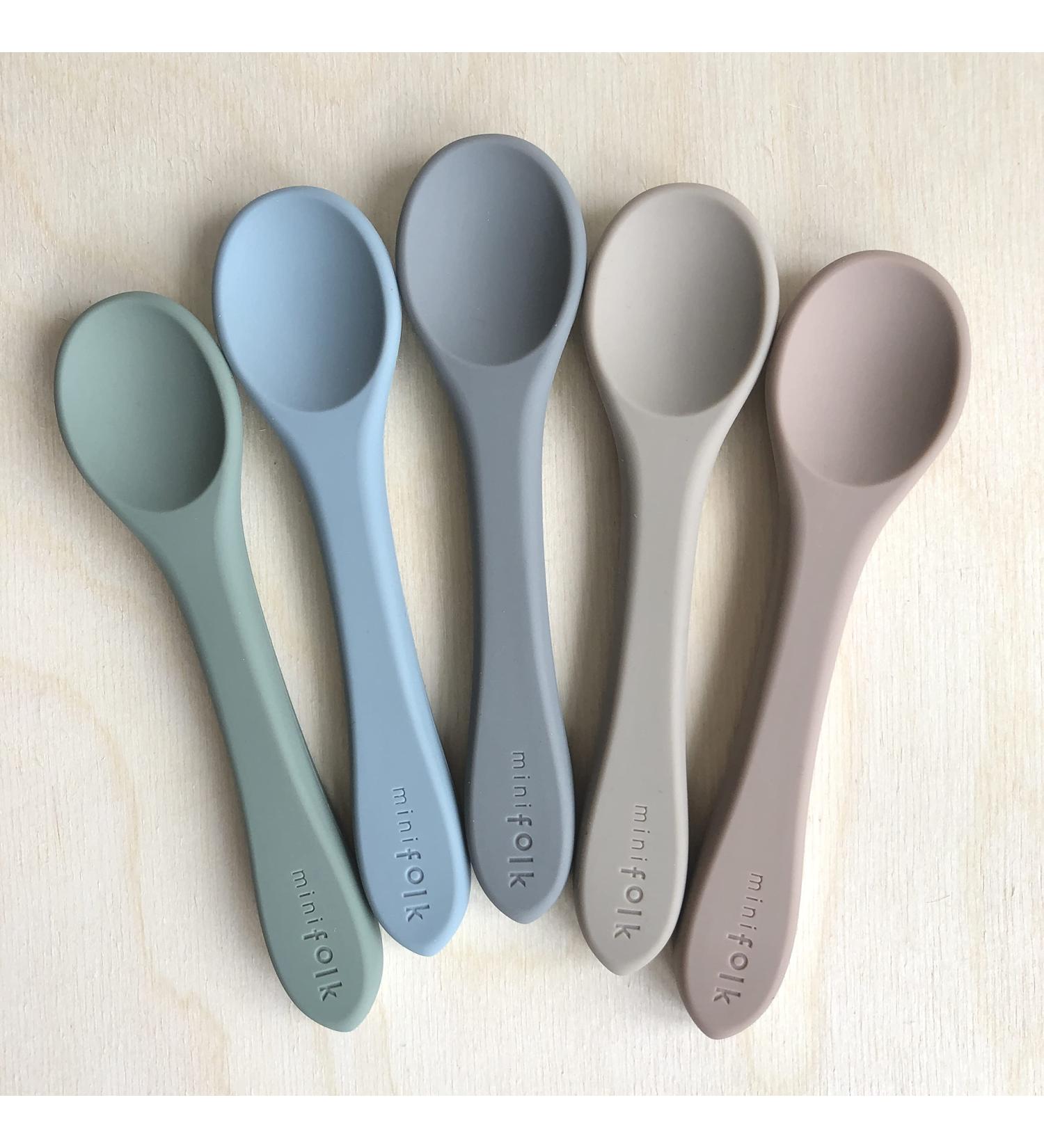 Minifolk Silicone Baby/Toddler Feeding Spoons Set of 5 - Ocean | Weaning Spoons, Dishwasher Safe - Buy Online on GoSupps.com