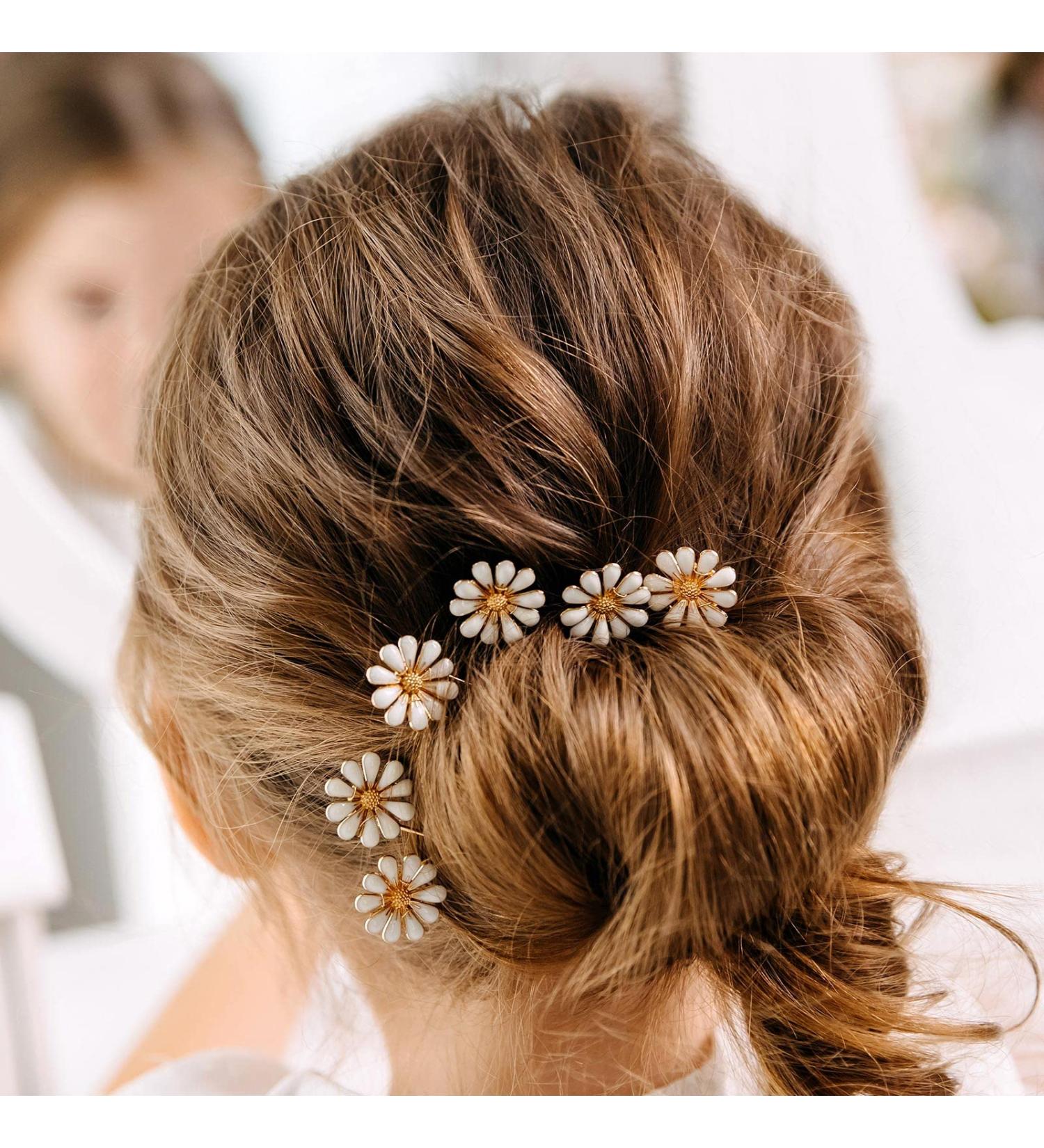 AW BRIDAL Wedding Hair Pins - 6 Pcs Gold Flower Hair Clips for Brides | Babys Breath Hair Pieces & Accessories - Buy Online on GoSupps.com