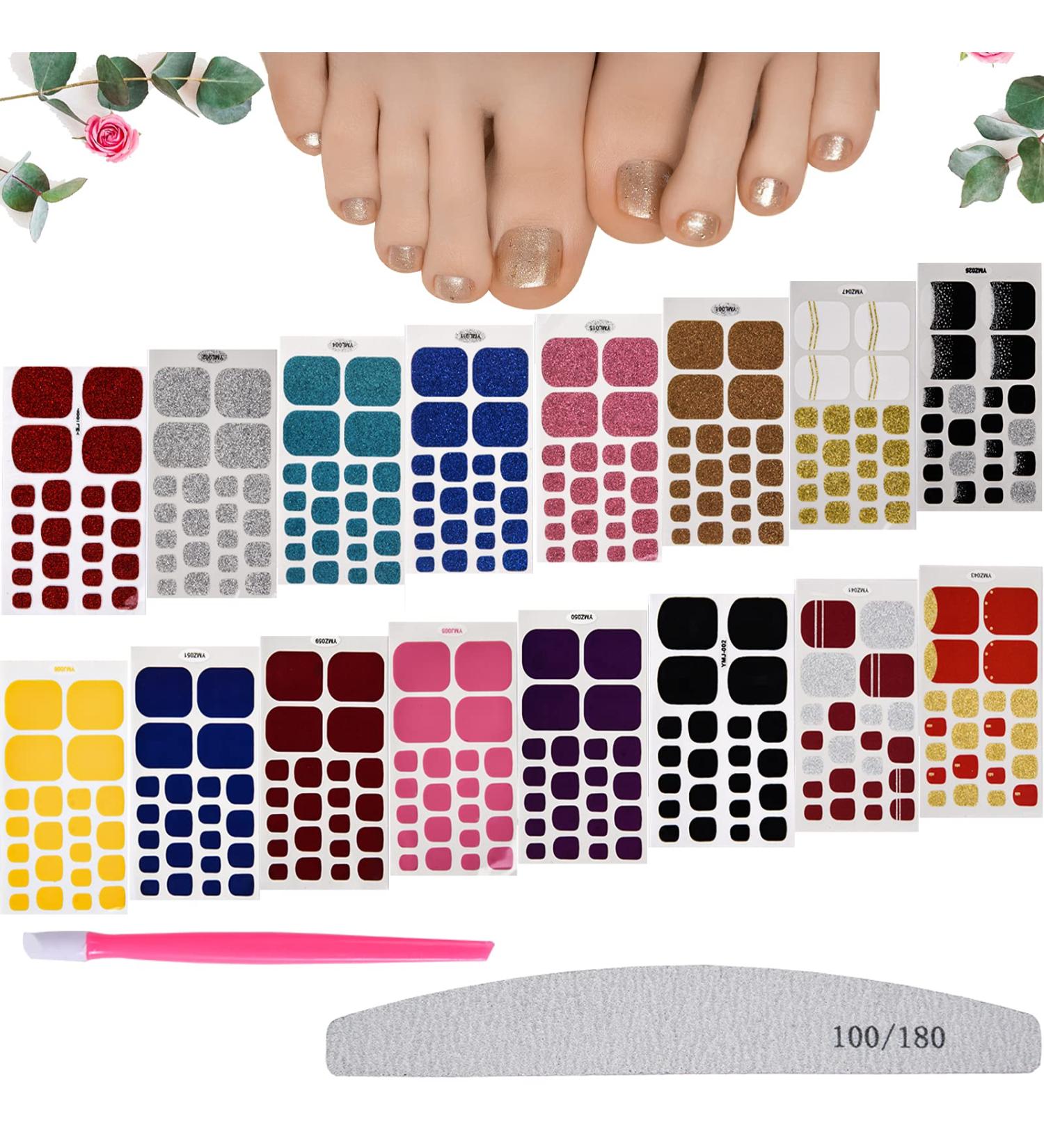 Formicone Self-Adhesive Toenail Film - 352 Nail Art Stickers with Nail Files & Shaver | Perfect for Easy Toenail Decoration - Buy Online on GoSupps.com