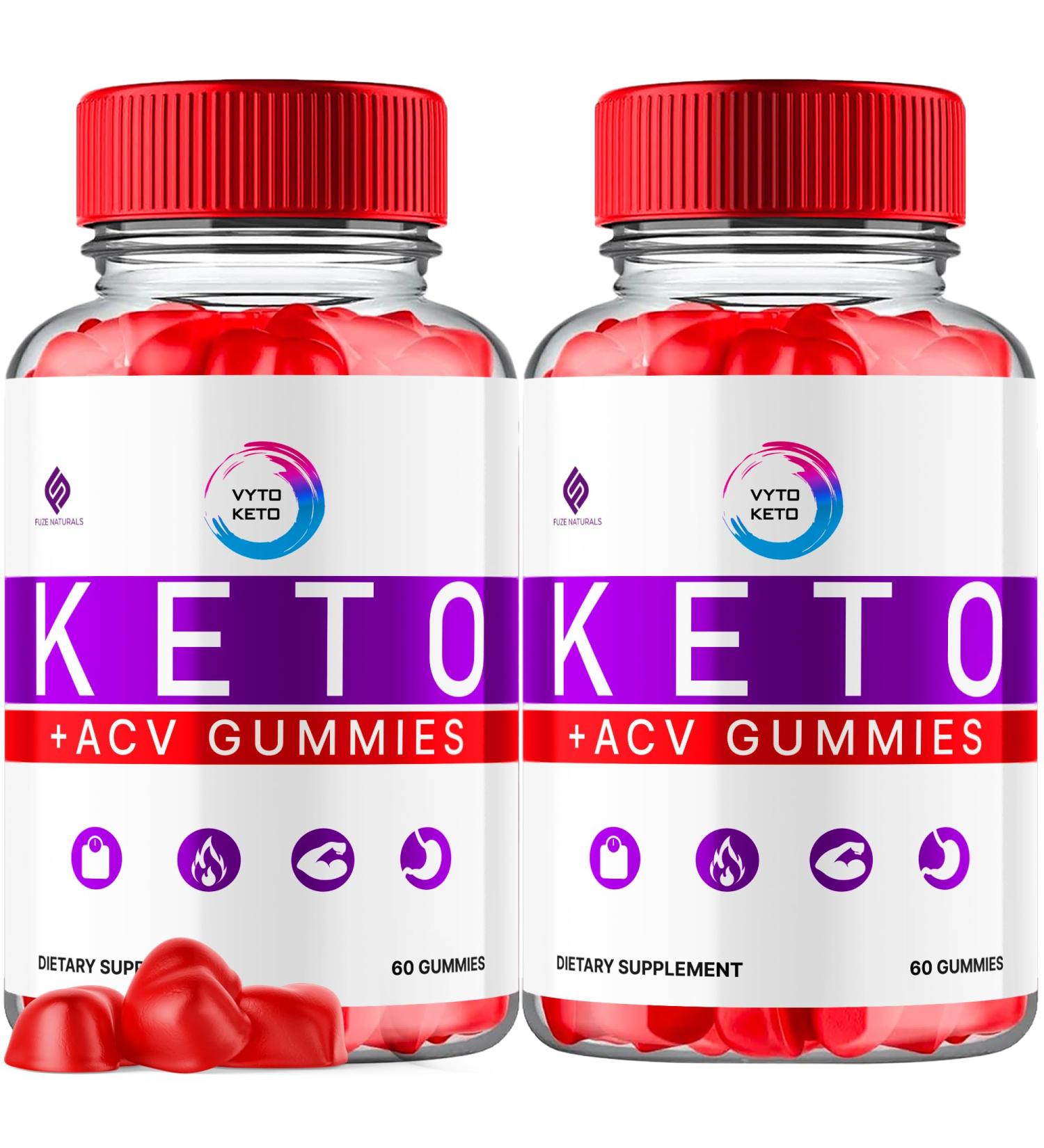 Buy Vyto Keto ACV Gummies - Advanced 1000MG Apple Cider Vinegar Supplement (2 Pack) | Folic Acid & B12 | 120 Gummies for Optimal Health - Buy Online on GoSupps.com