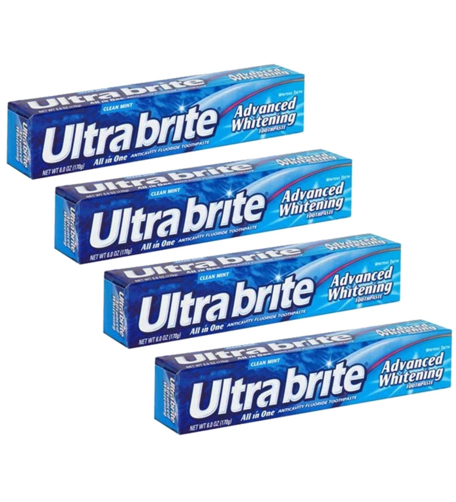 Ultra Brite Advanced Whitening Toothpaste Clean Mint 6 oz (Pack of 4)