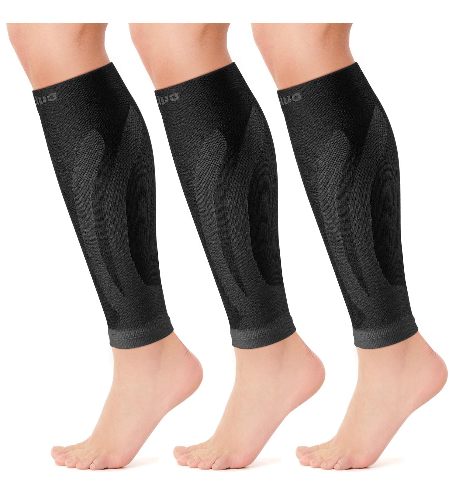 CAMBIVO 3 Pairs Calf Compression Sleeves - Running, Cycling, Shin Splint Support - Black, Large-X-Large - Buy Online on GoSupps.com